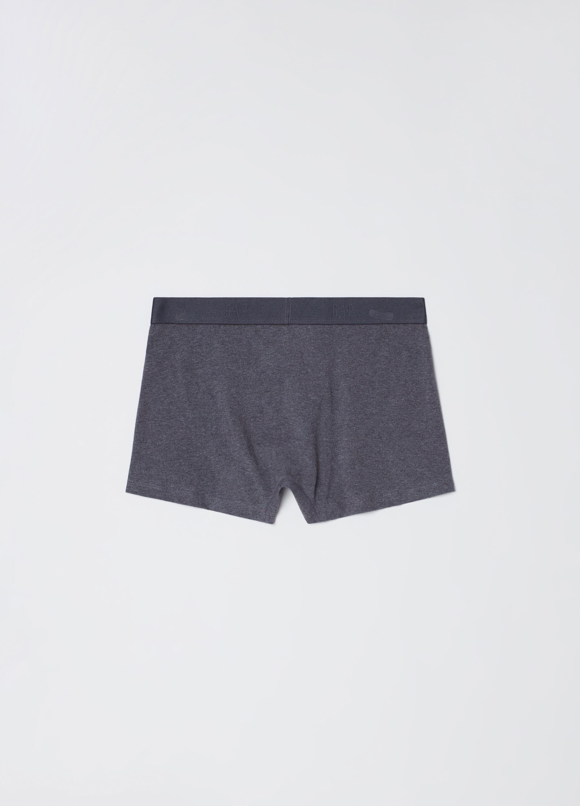 Mélange boxer shorts in stretch organic cotton