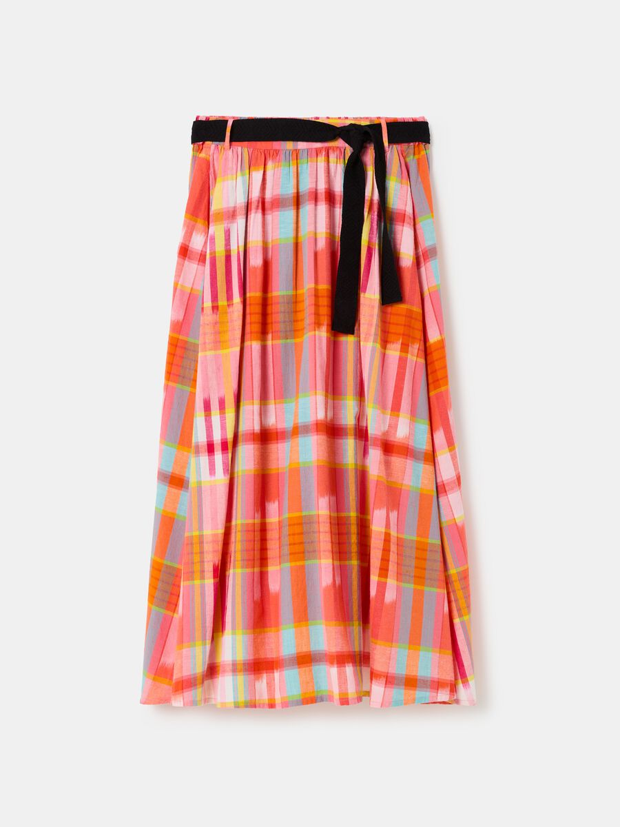 Full midi skirt with check pattern_3