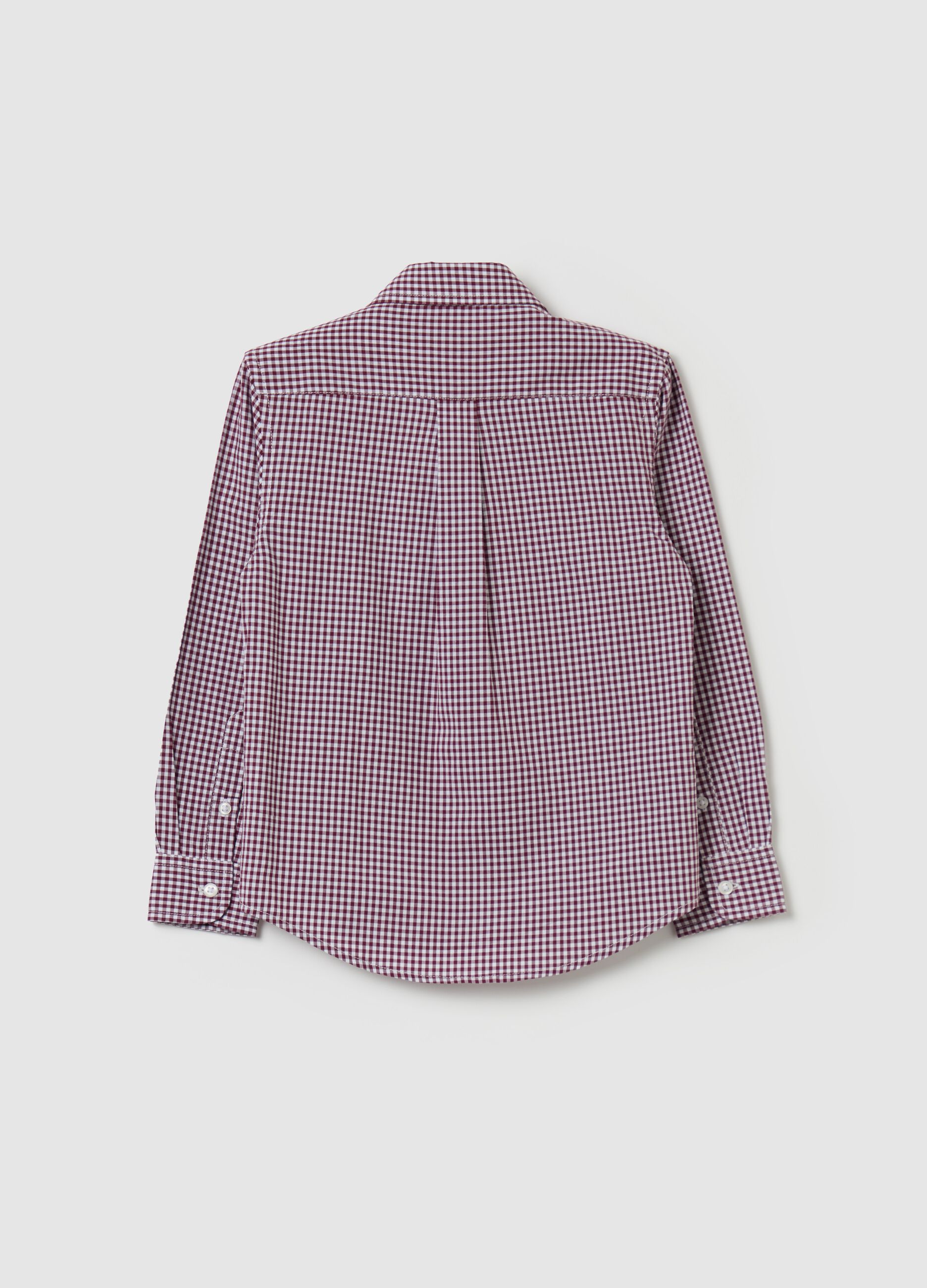 Camicia button-down vichy con ricamo logo