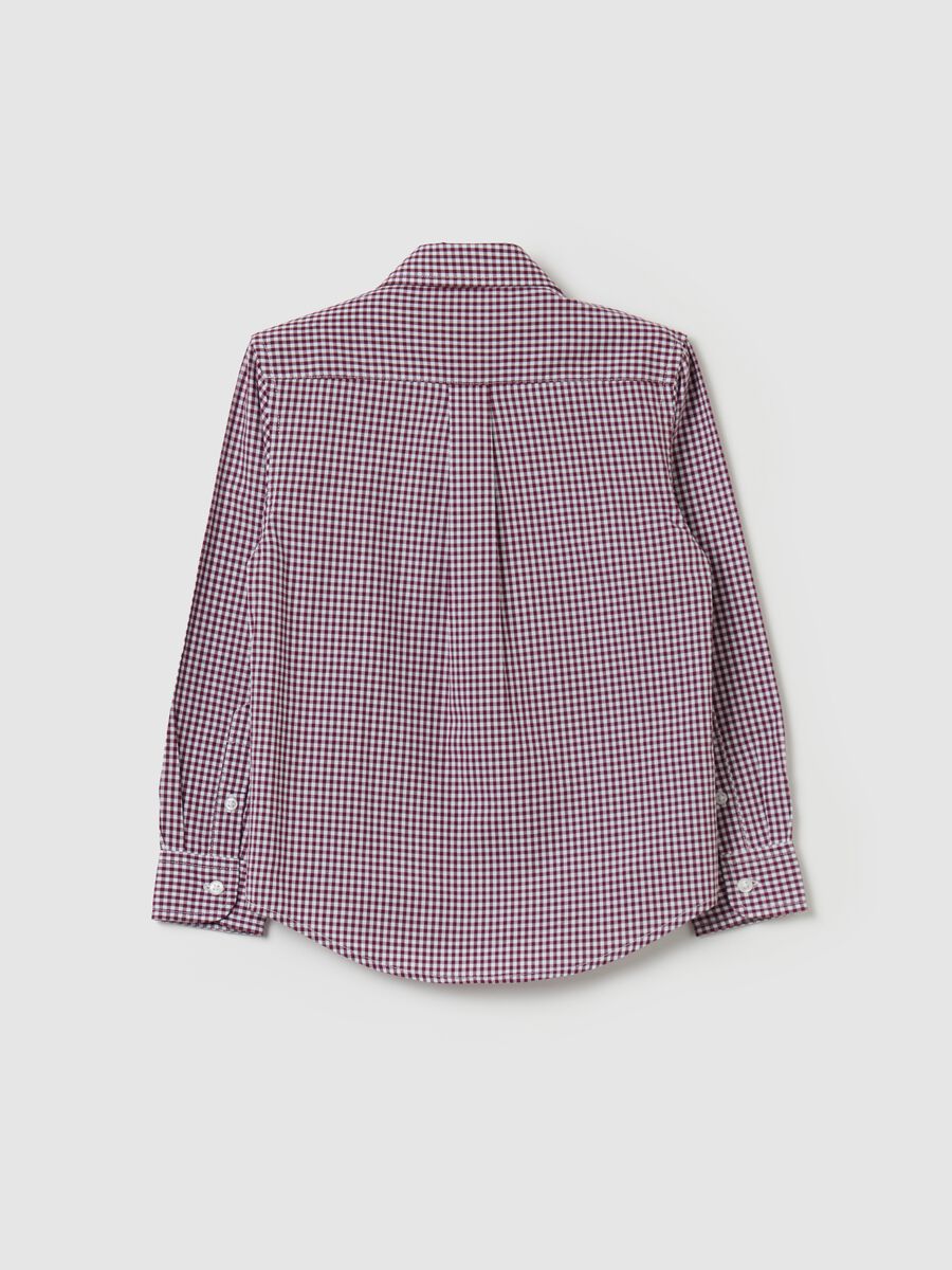 Camicia button-down vichy con ricamo logo_1