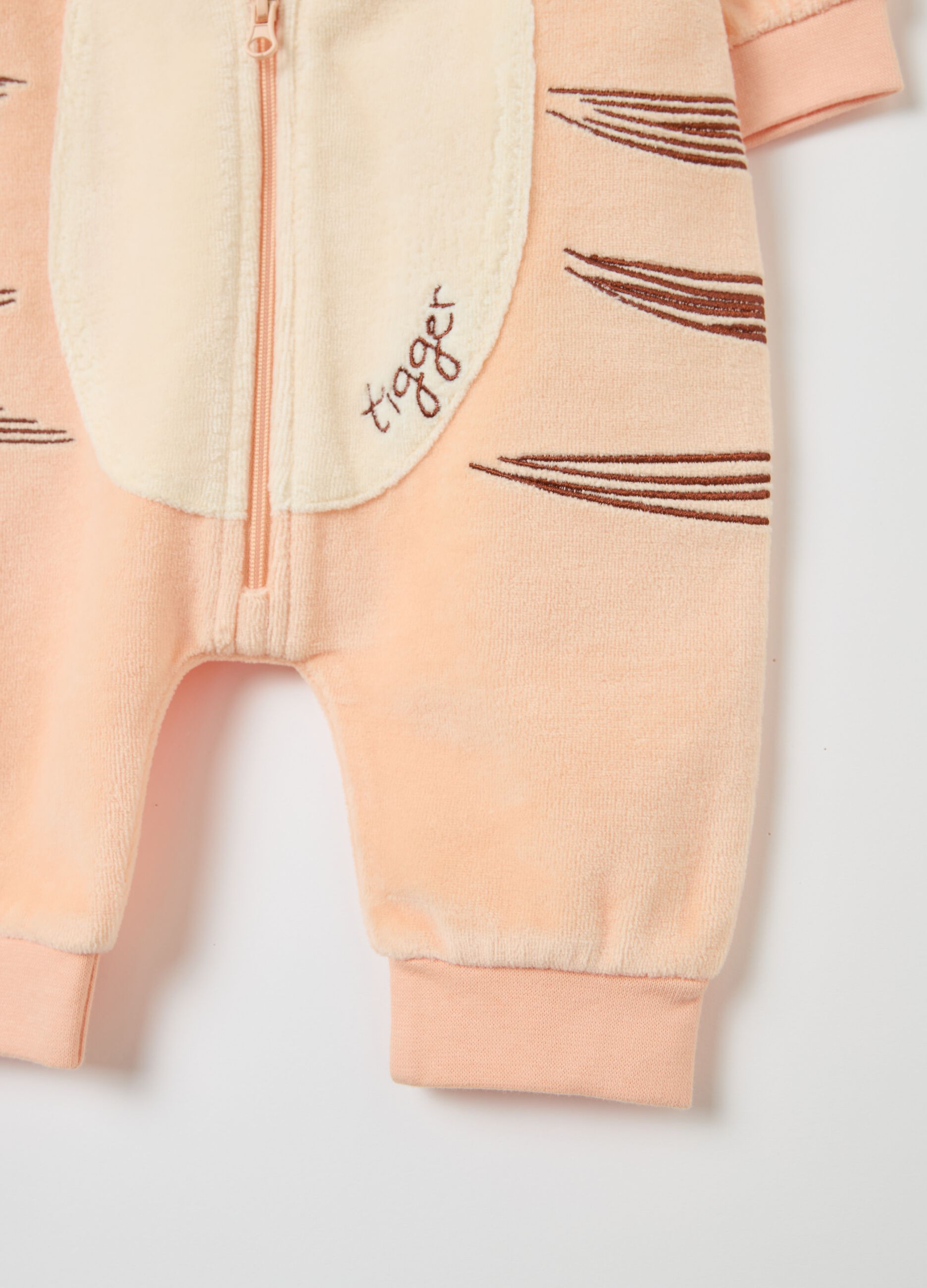 Velour onesie with Tigger embroidery