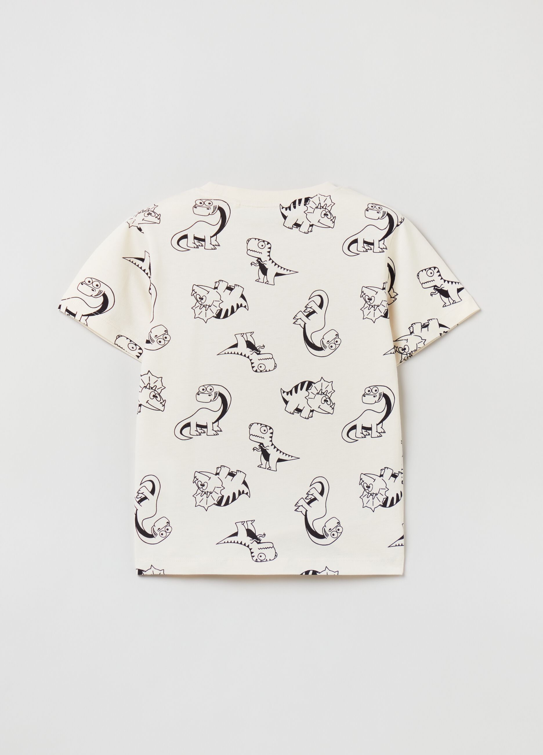 T-shirt with all-over dinosaurs print