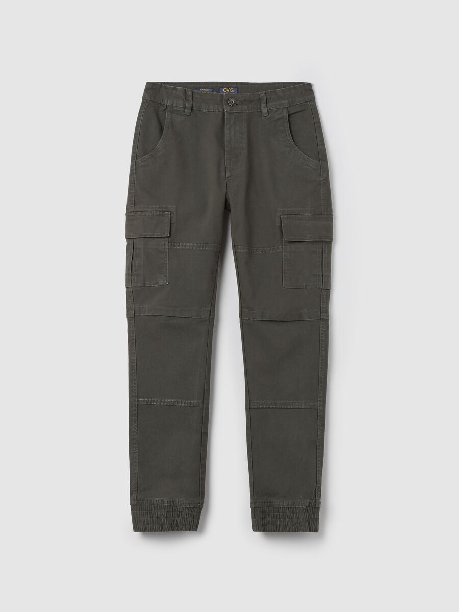 Pantalone cargo in twill stretch_0