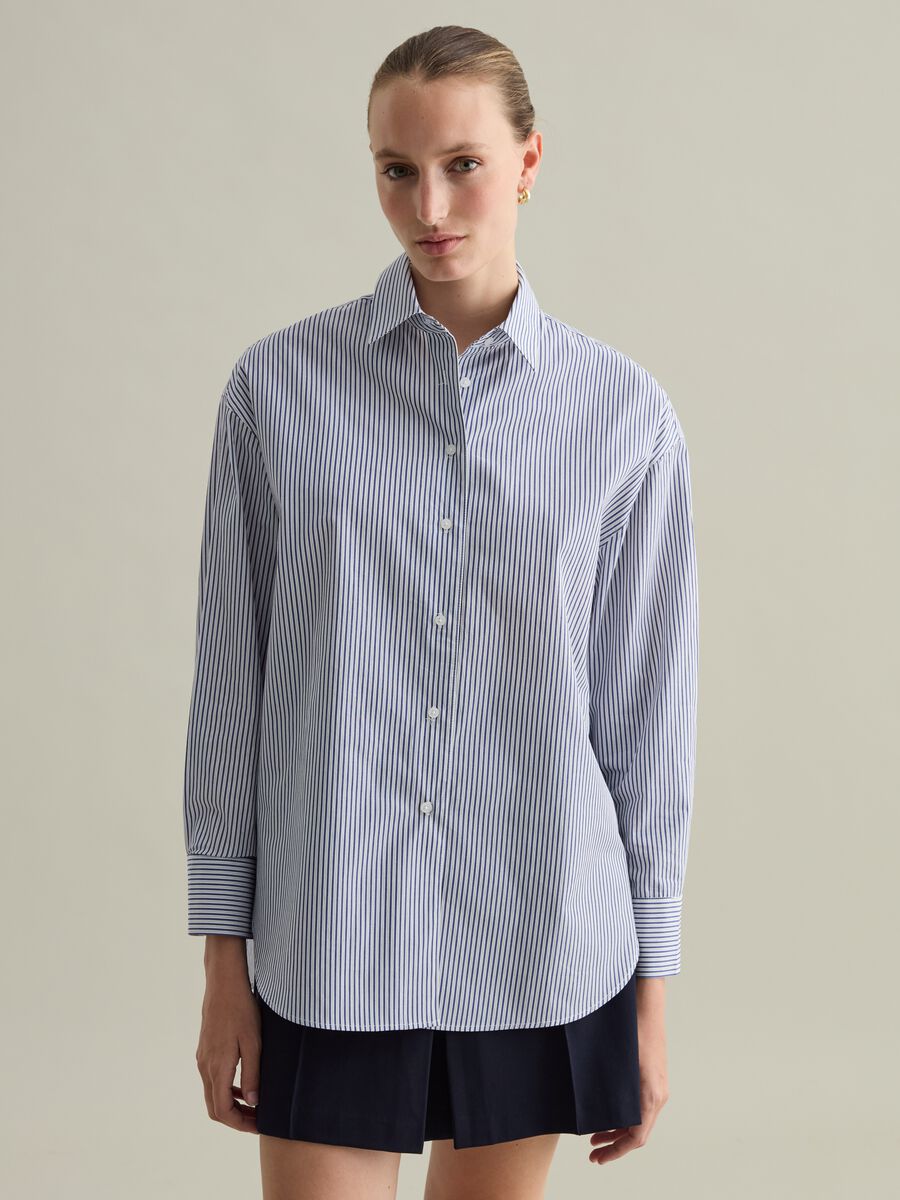 Contemporary shirt in striped cotton_1