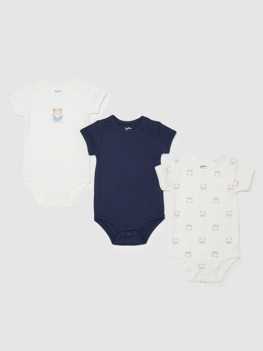 Three-pack bodysuits in organic cotton with print_0