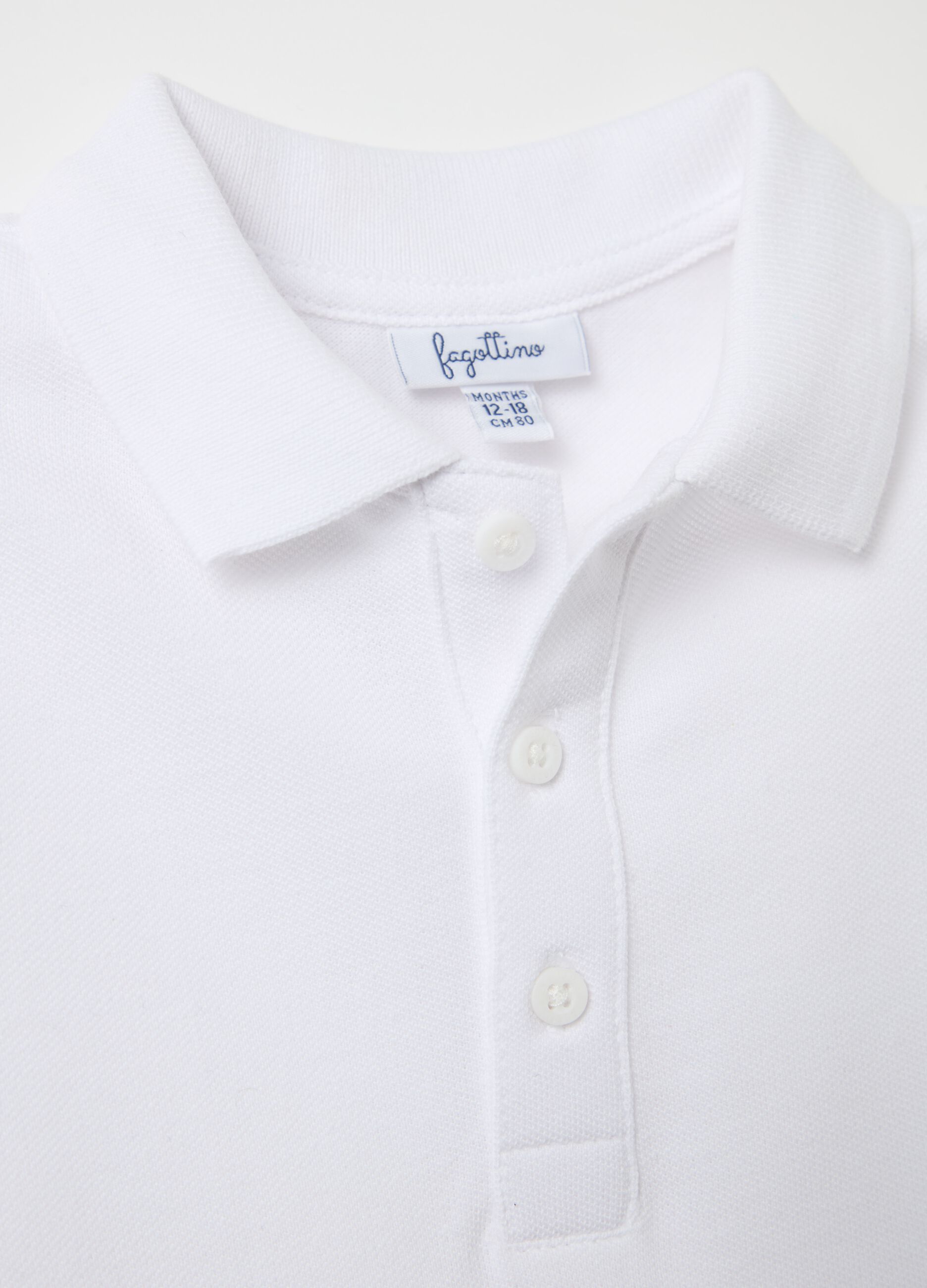 Cotton polo shirt with long sleeves