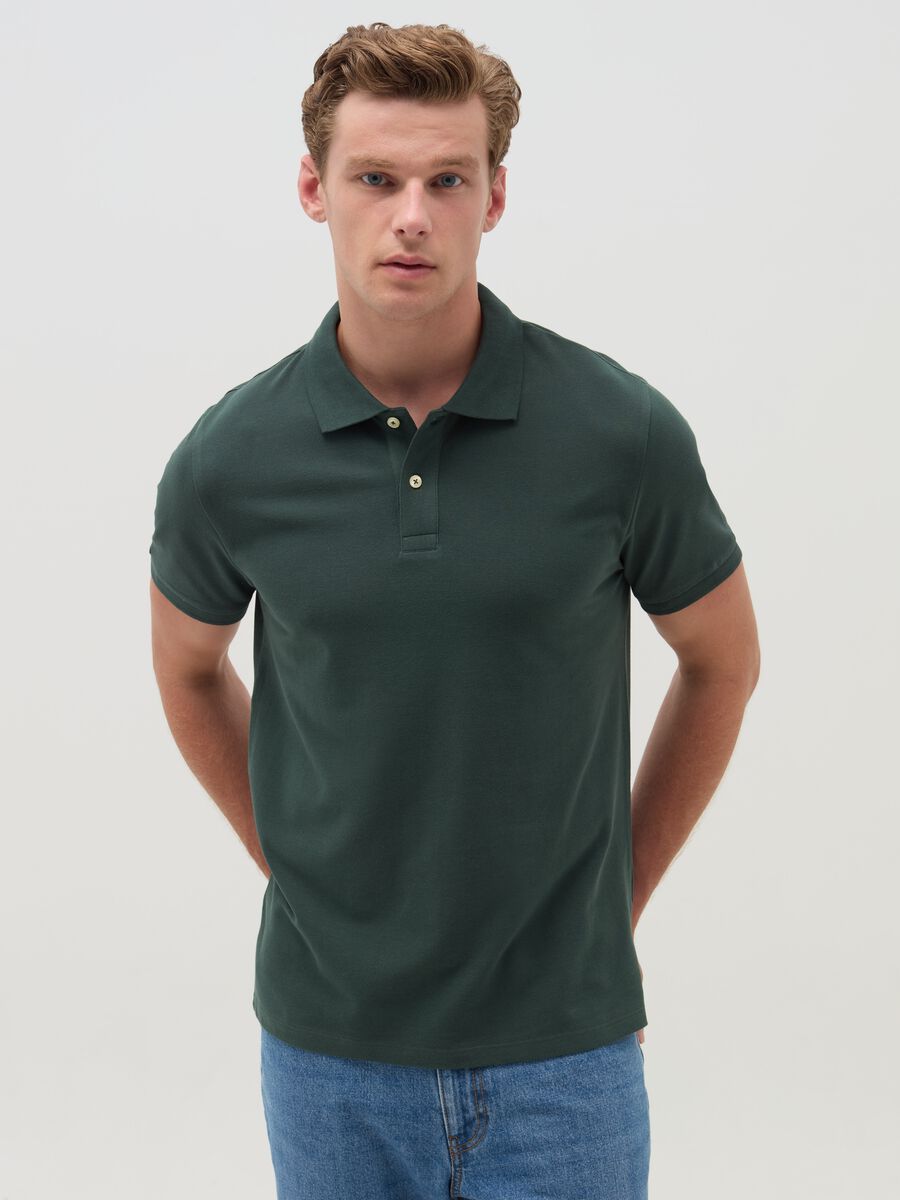 Cotton pique polo shirt_0