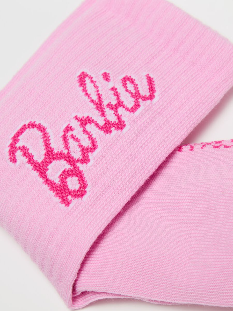 Two-pair pack stretch socks with Barbie lettering_1