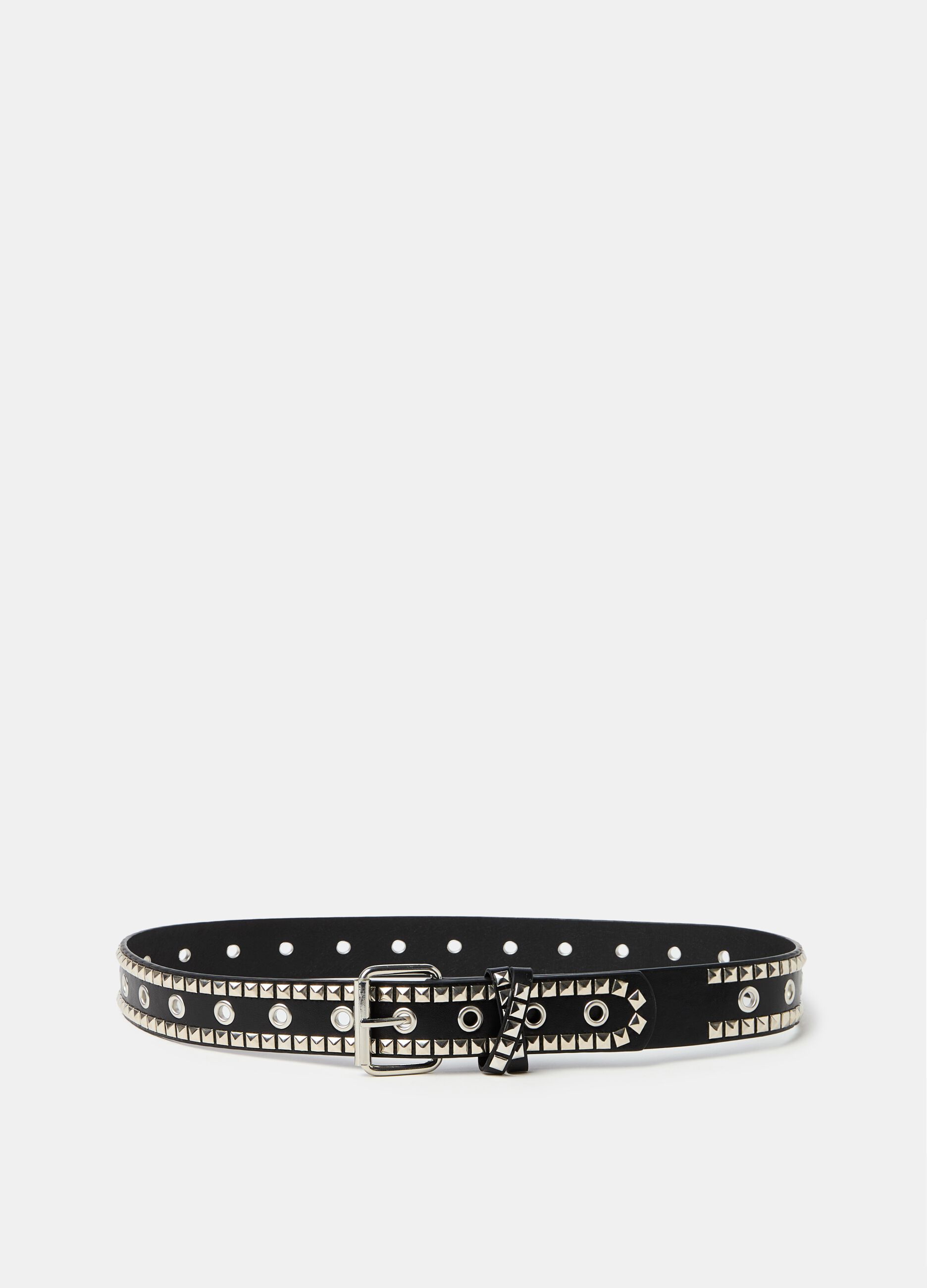 Belt with diamanté studs