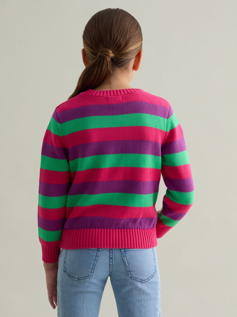 Cotton pullover with striped pattern_1