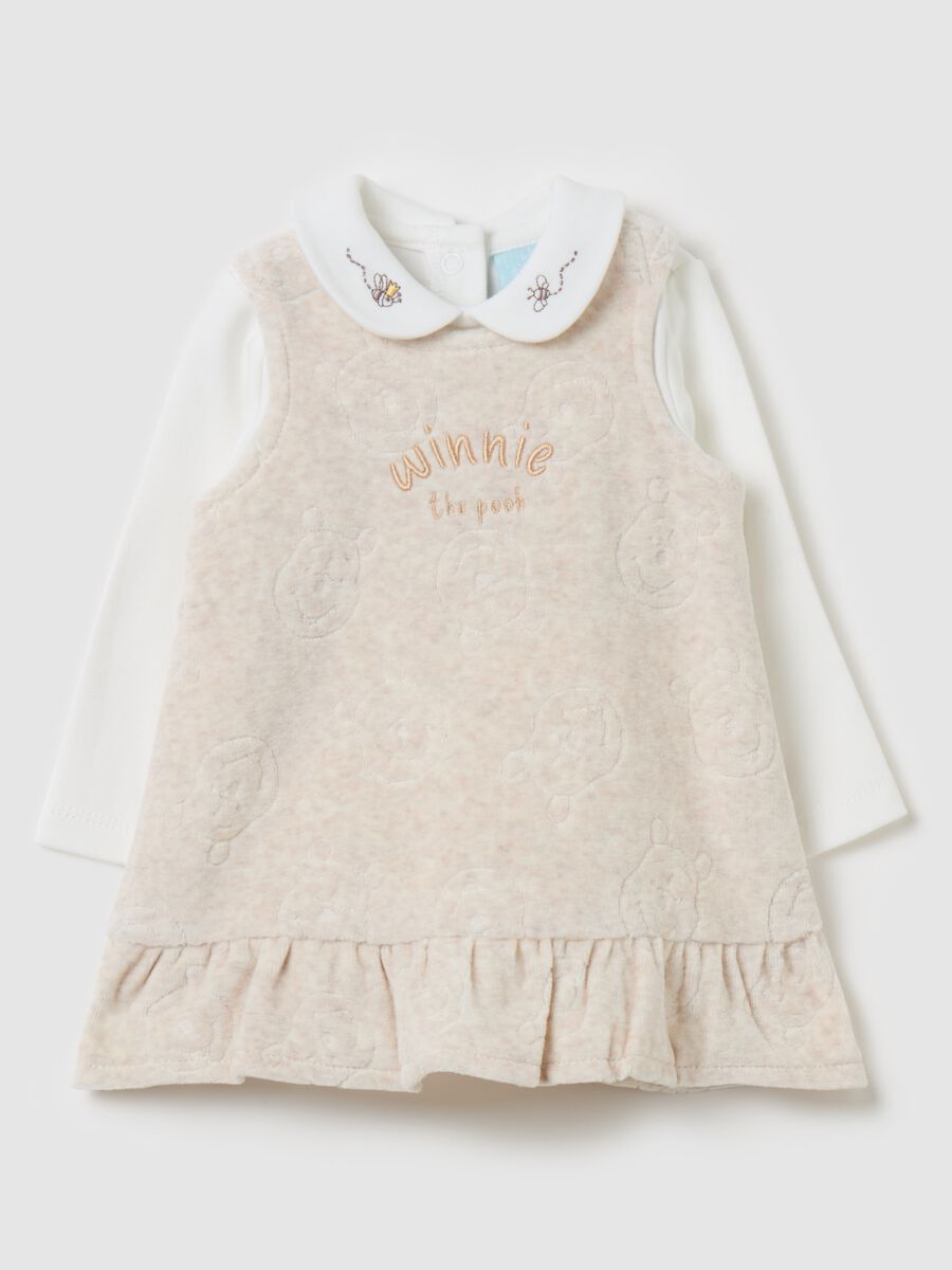 T-shirt and dress set with Winnie the Pooh embroidery_0