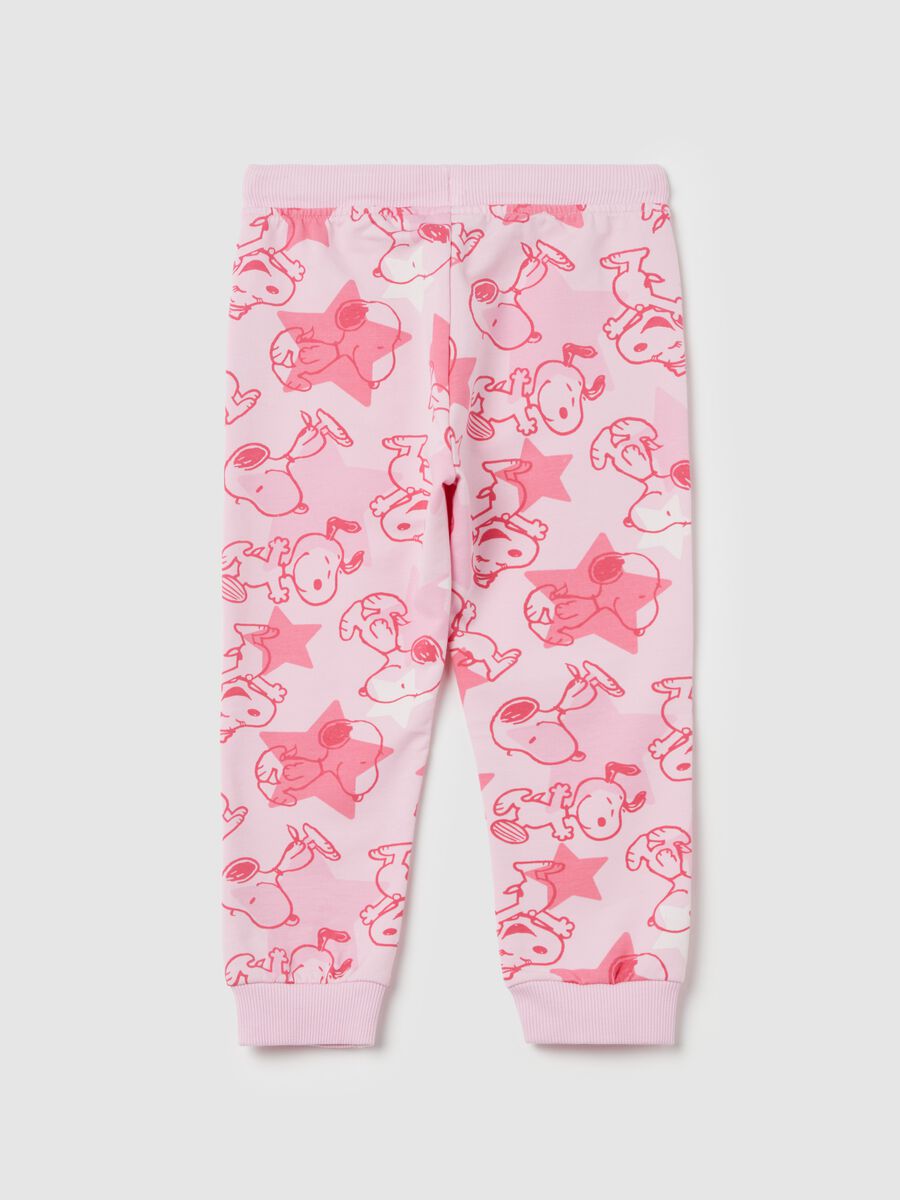 Joggers with drawstring and Snoopy print_1