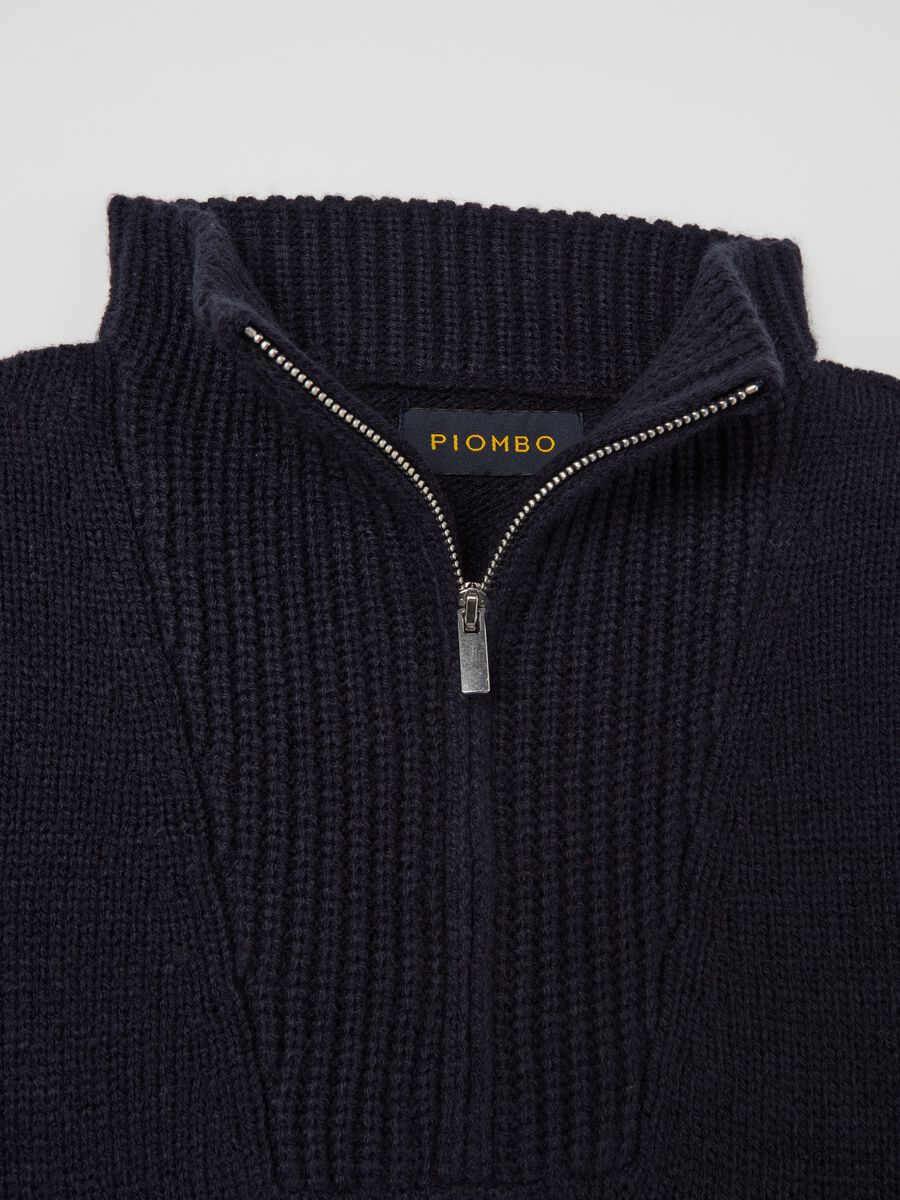 Pullover a righe half-zip_5