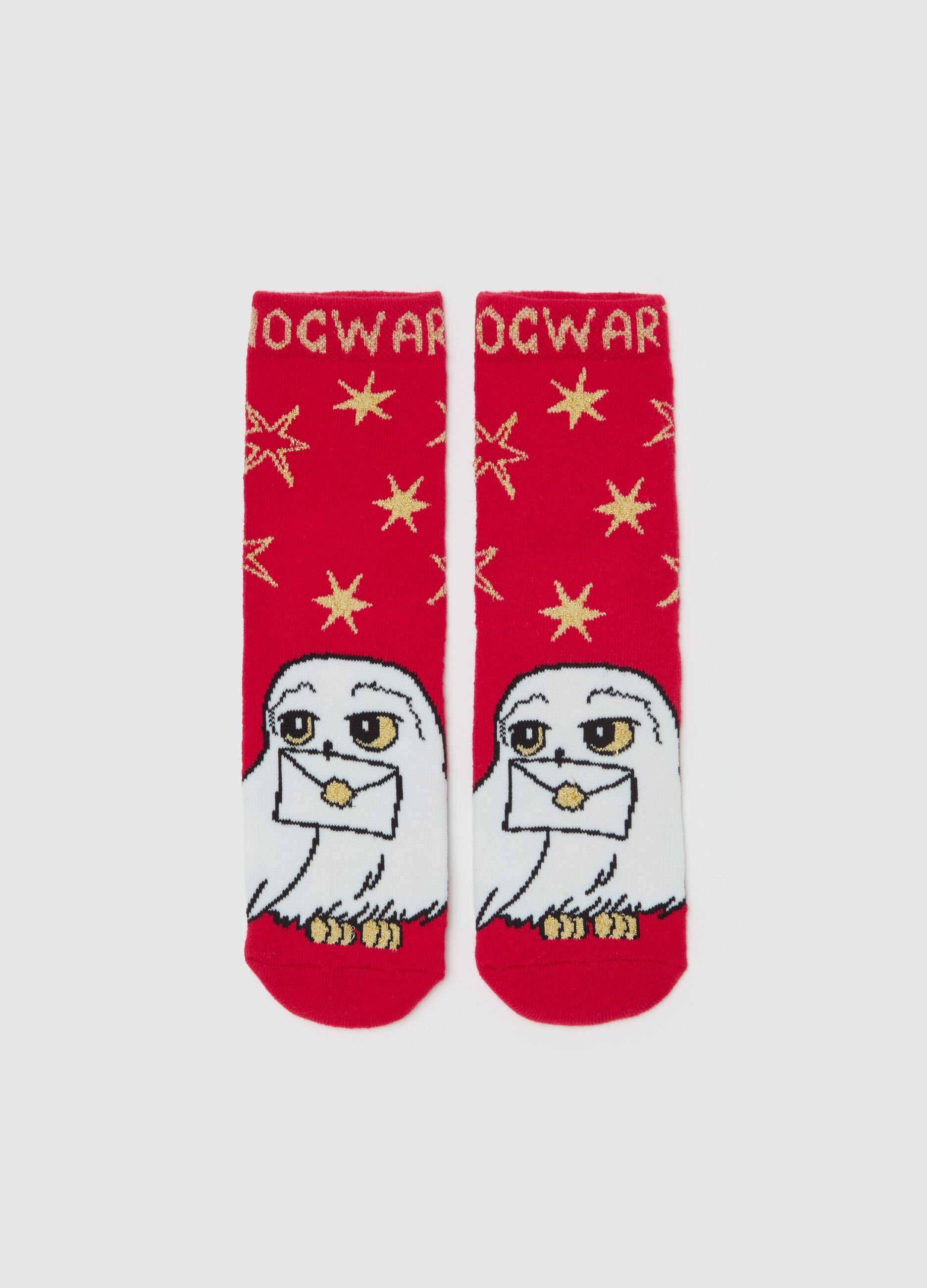 Slipper socks with Harry Potter Hedwig design