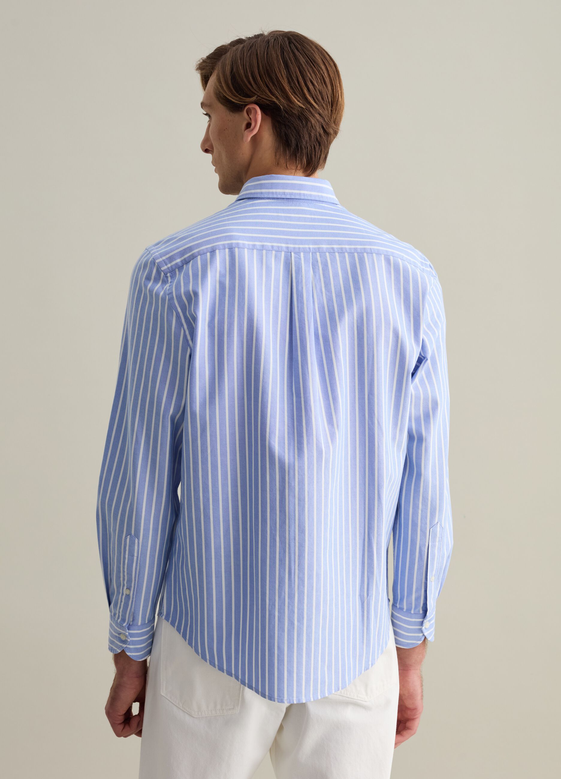 Regular-fit shirt in striped Oxford cotton