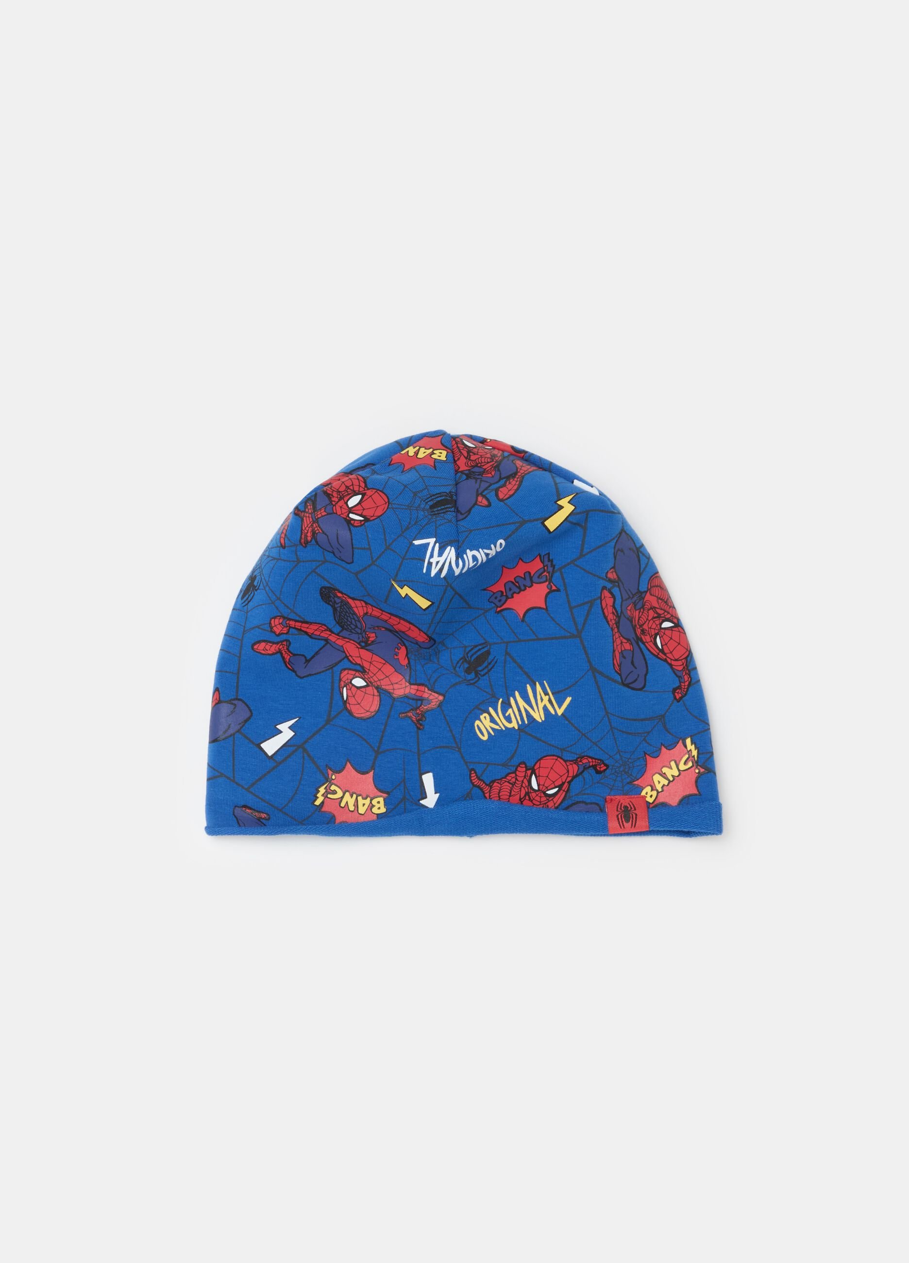 Hat in French terry with Spider-Man print