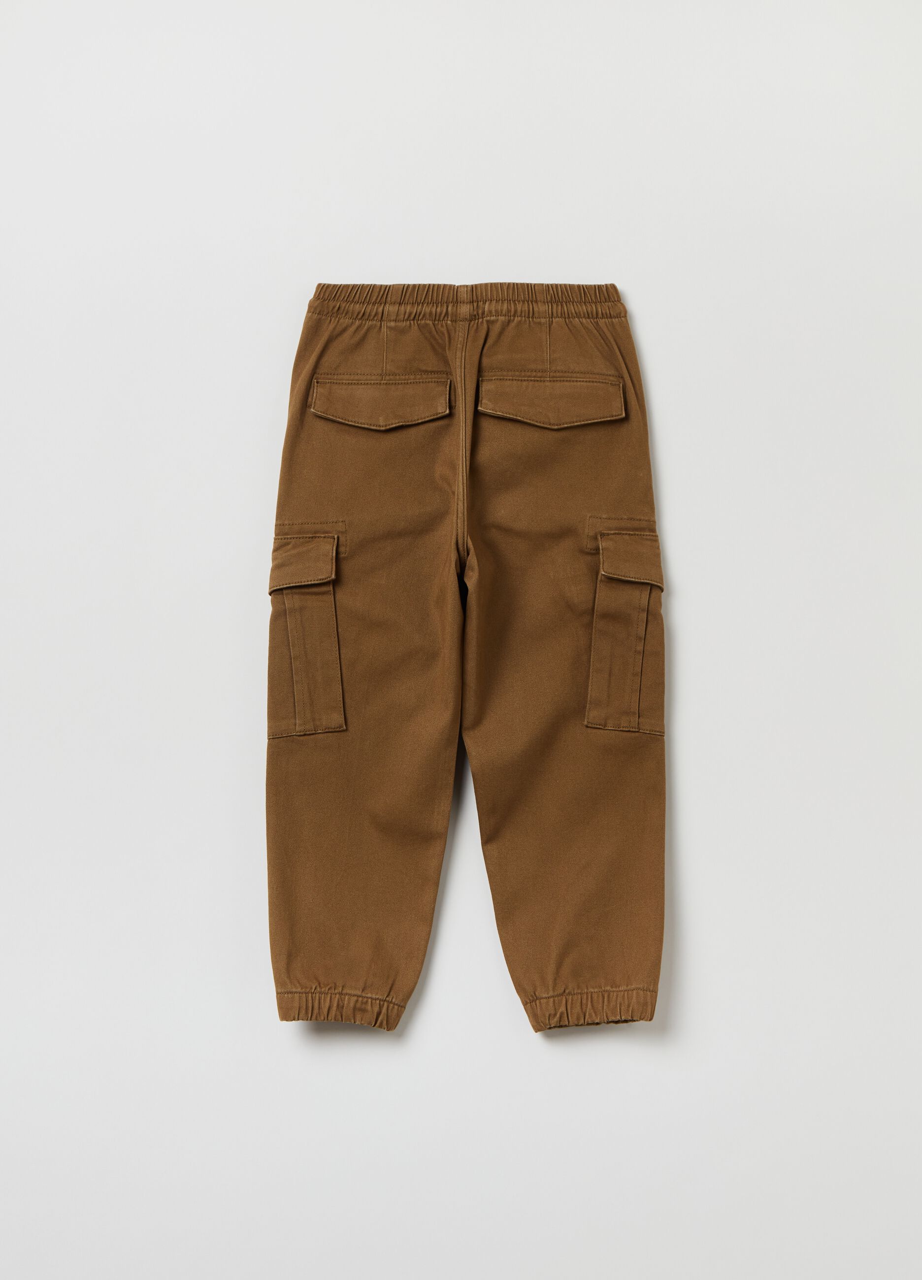 Cargo joggers with patch and drawstring