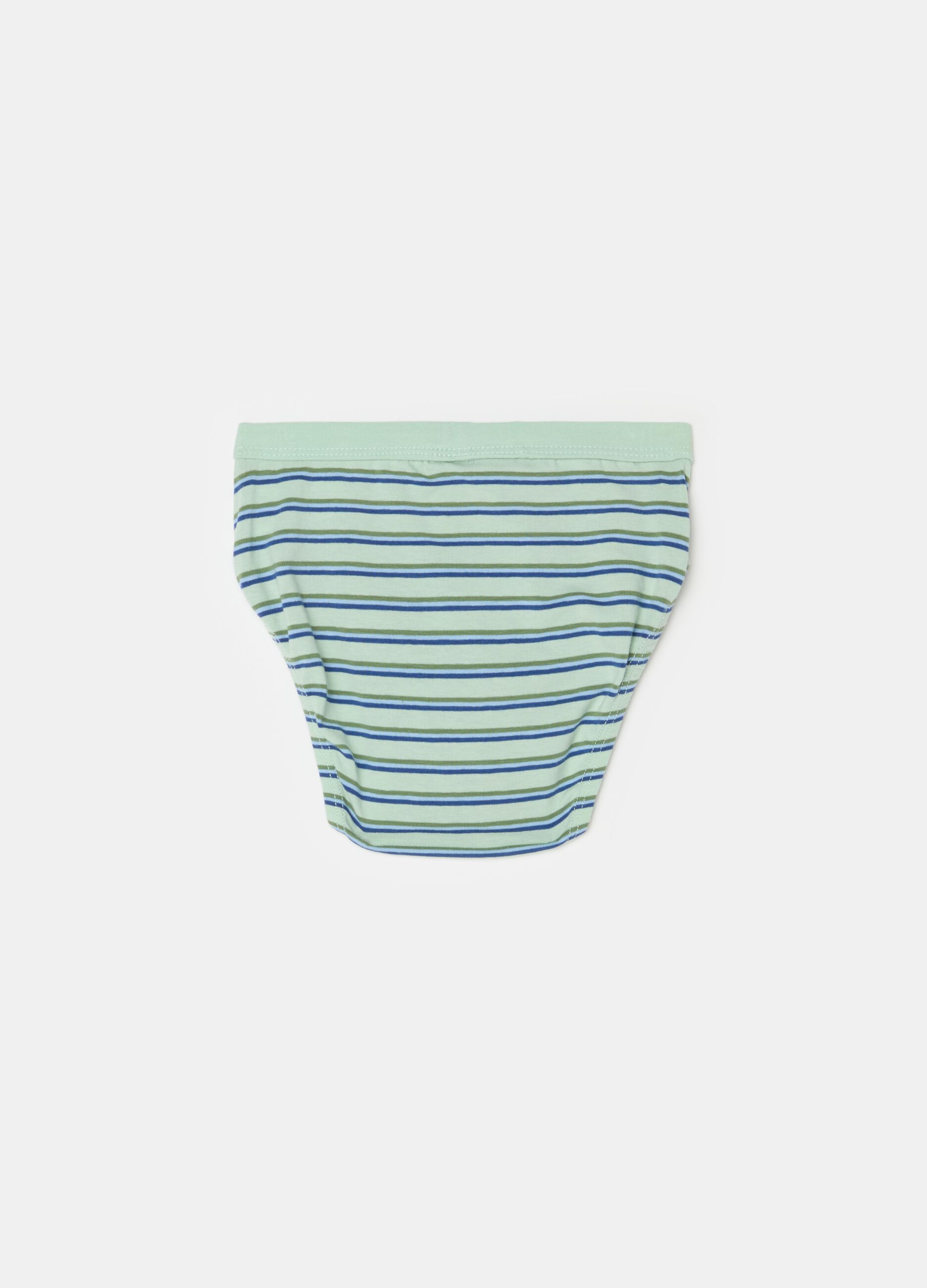 Striped organic cotton briefs