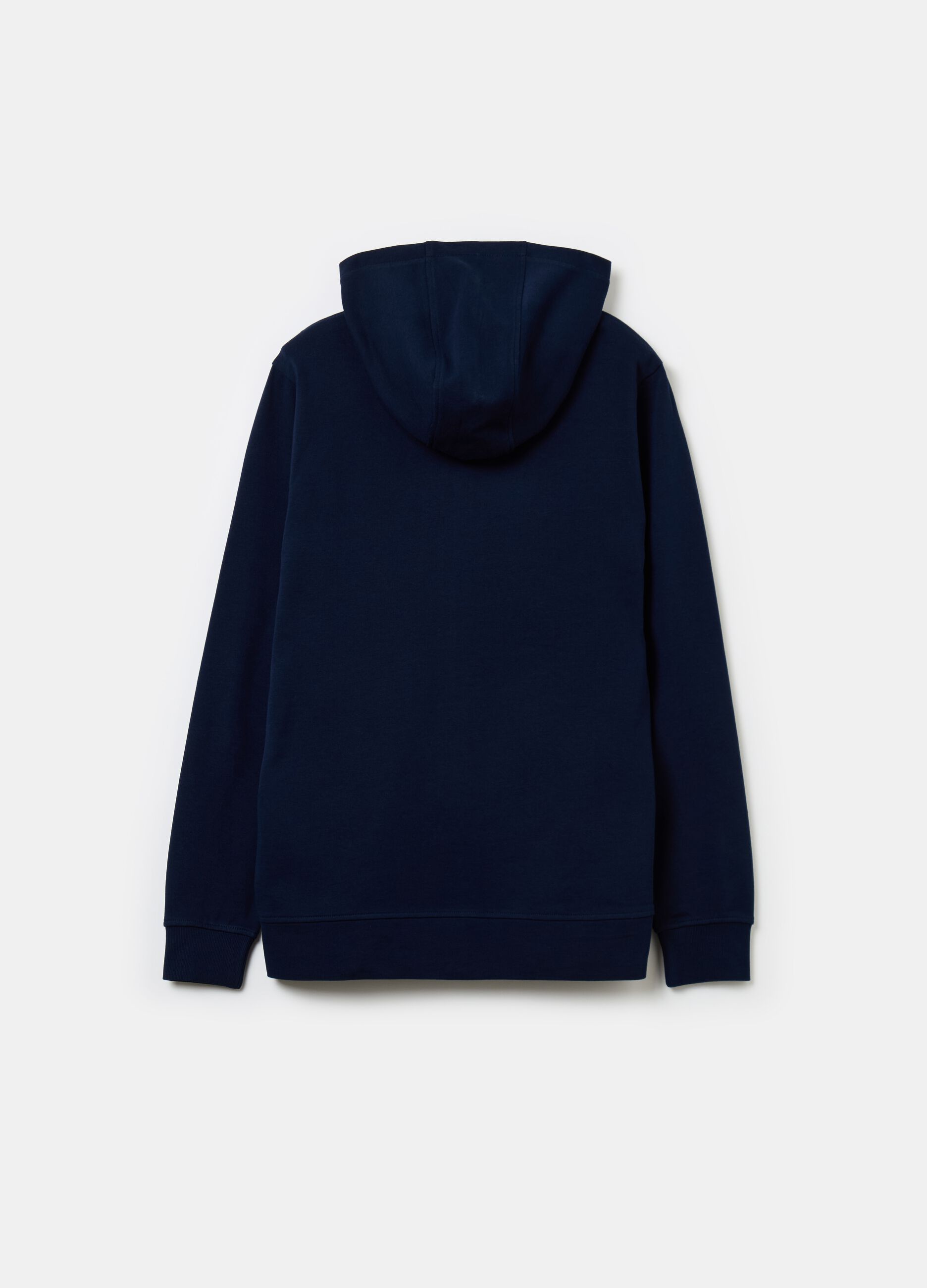 Solid colour full-zip sweatshirt with hood