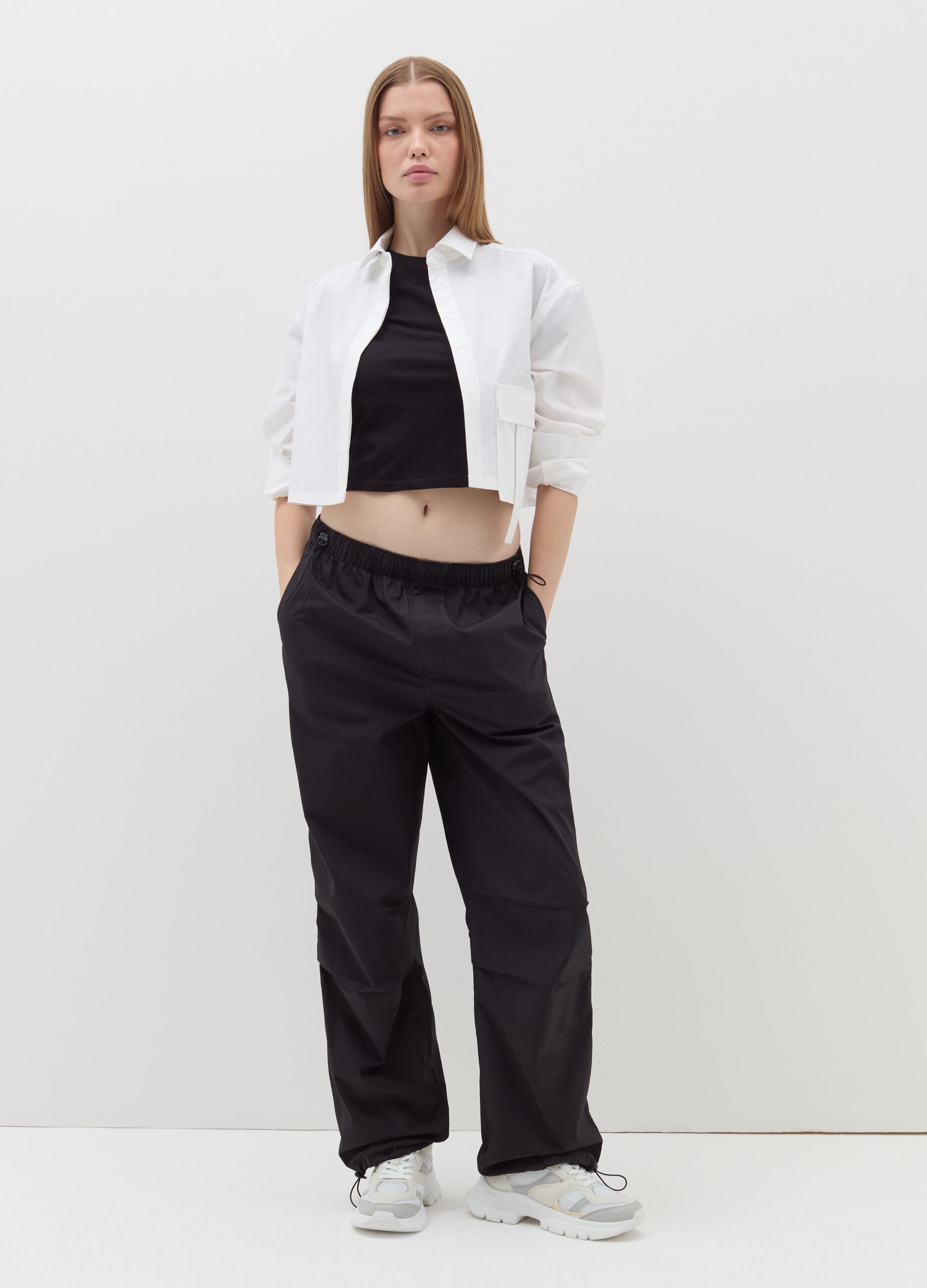 Cotton parachute trousers