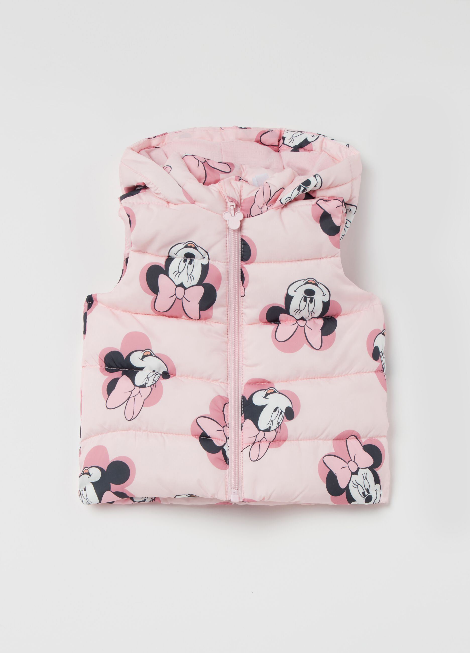 Quilted gilet with Minnie Mouse print