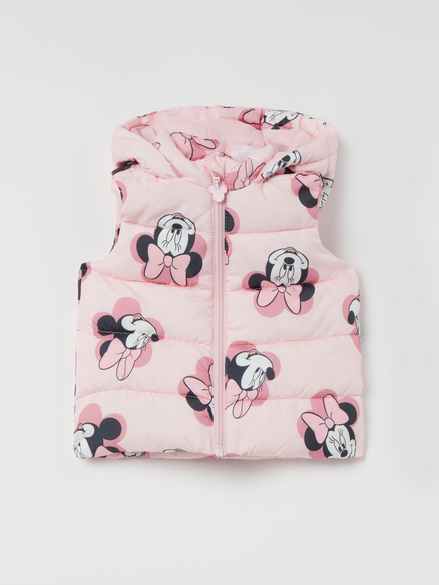 Quilted gilet with Minnie Mouse print_0