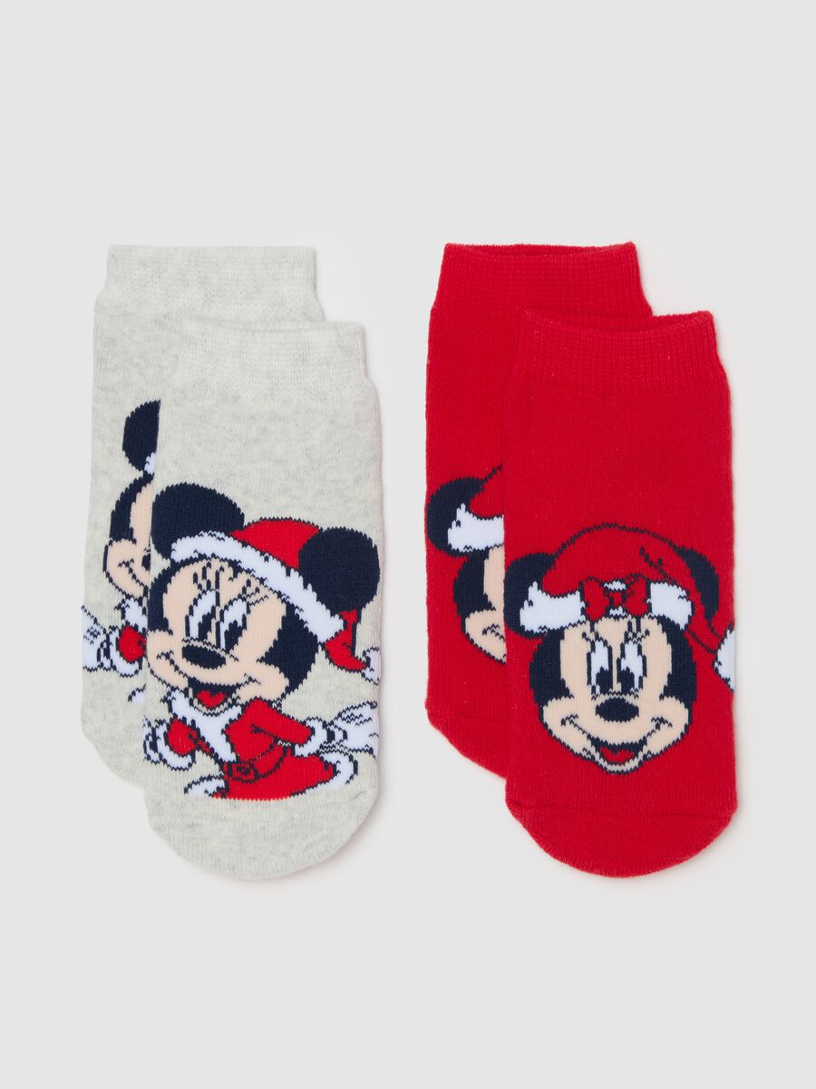 Two-pack slipper socks with Minnie Mouse Christmas design_0