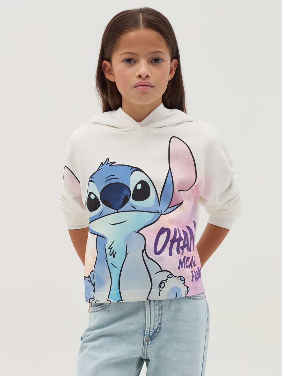 Crop sweatshirt with Stitch print_0