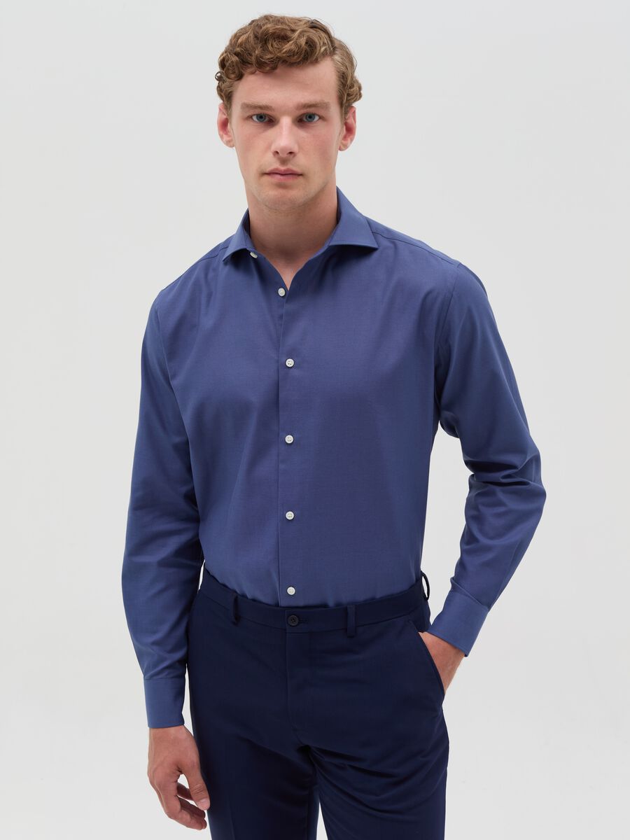Solid colour regular-fit easy-iron shirt_0