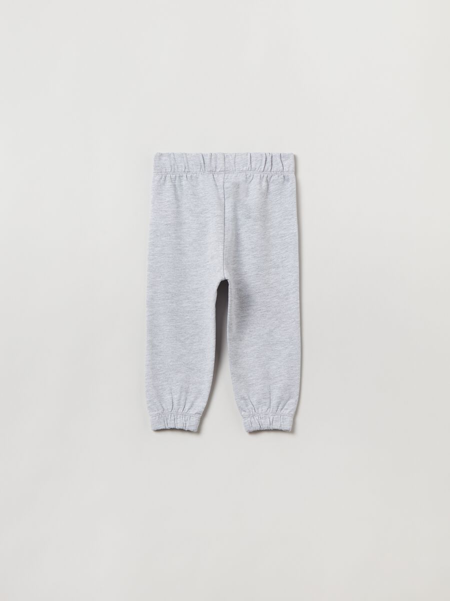 Fleece joggers with elasticated edging_1