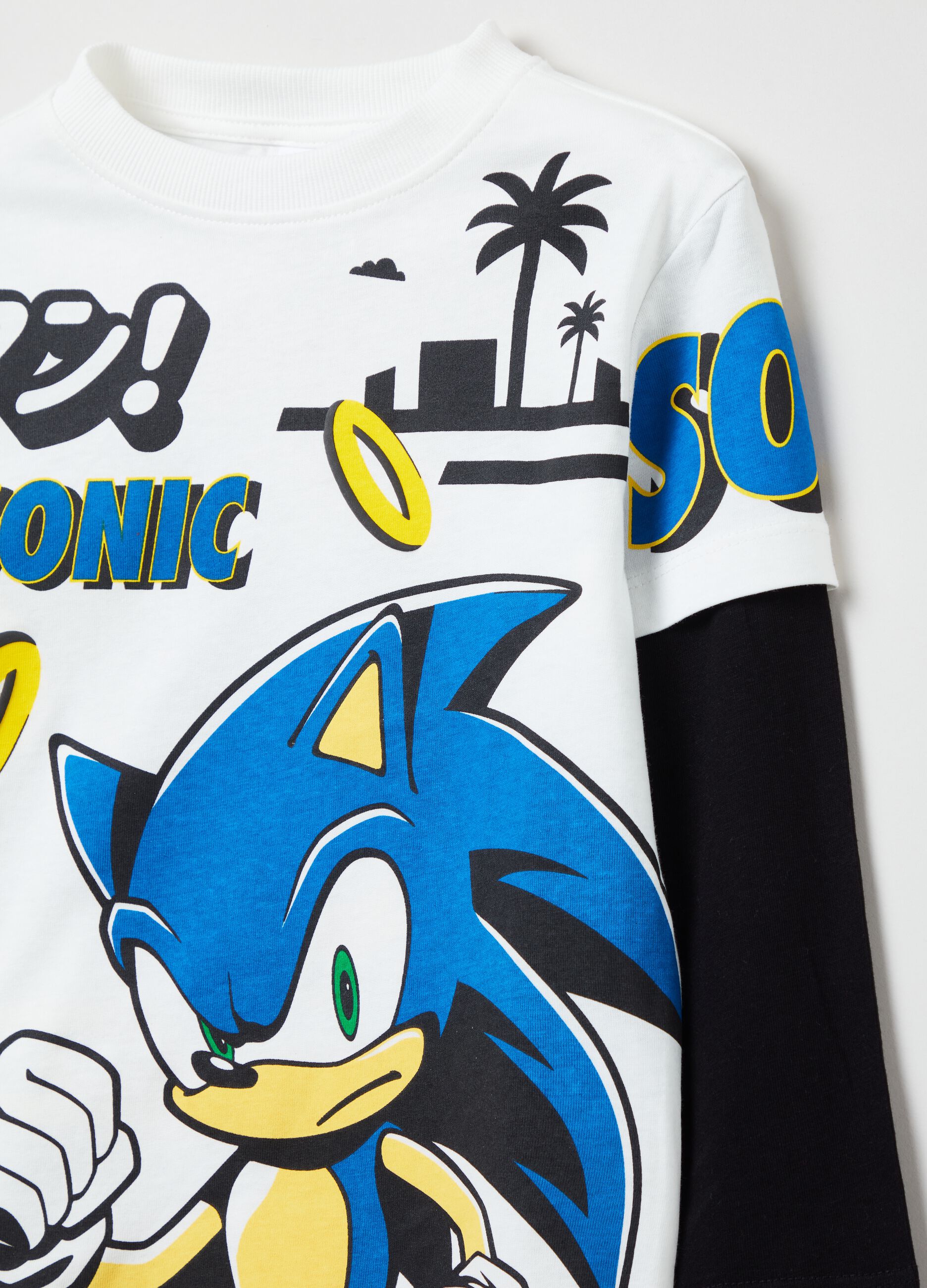 T-shirt a maniche lunghe con stampa Sonic