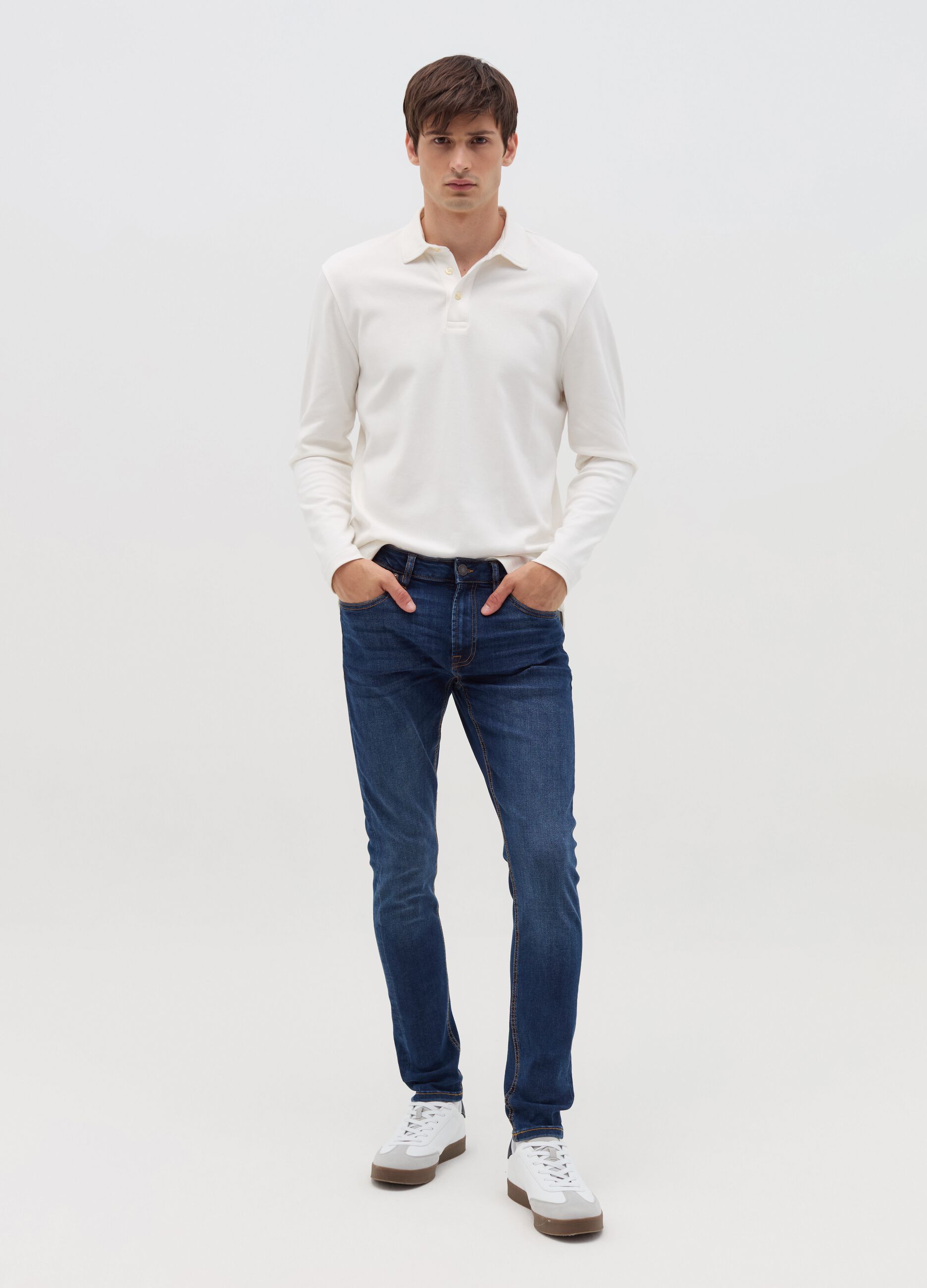 Jeans super skinny fit con scoloriture