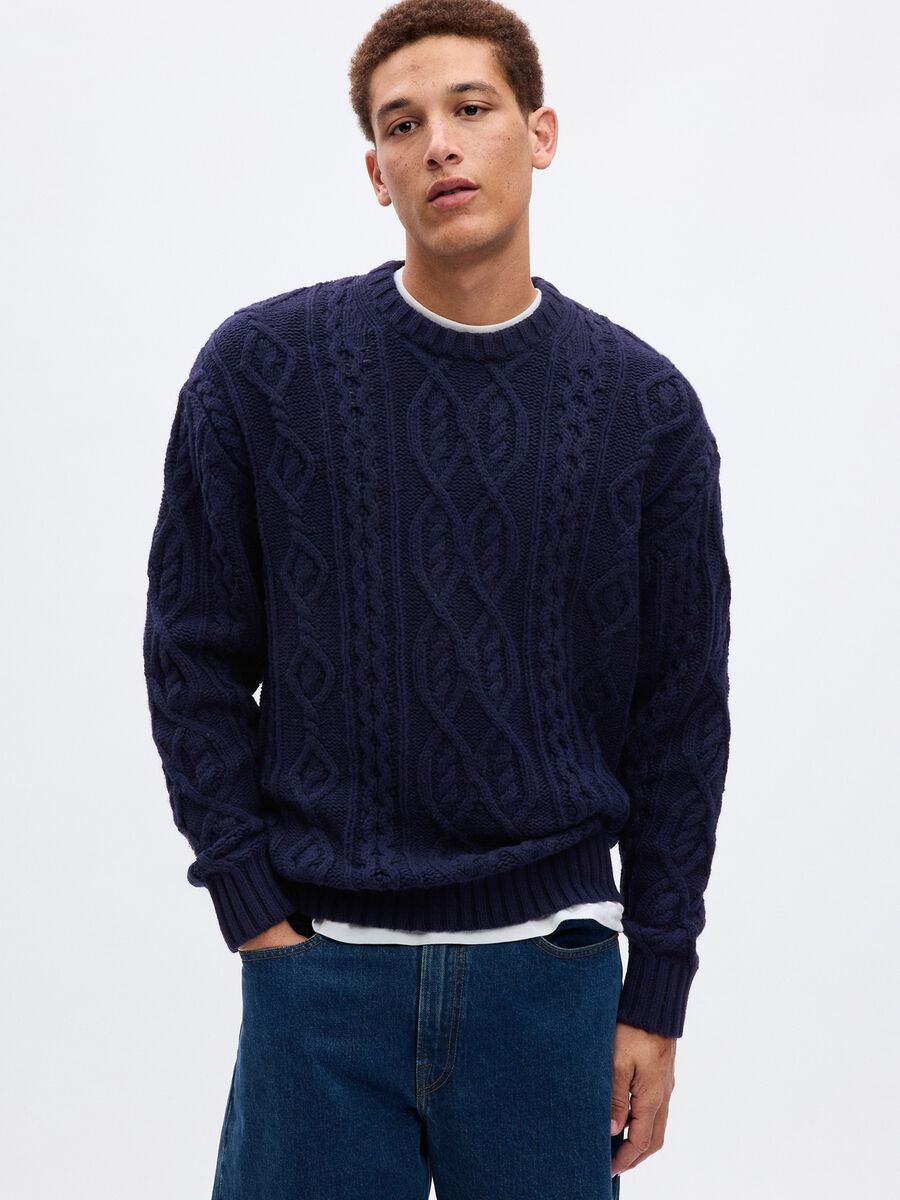 Pullover with woven design_0