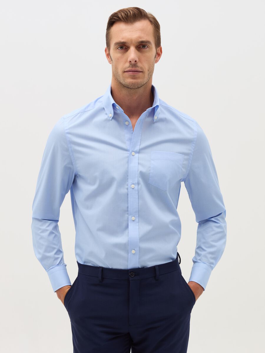 Regular-fit shirt with button-down collar_0