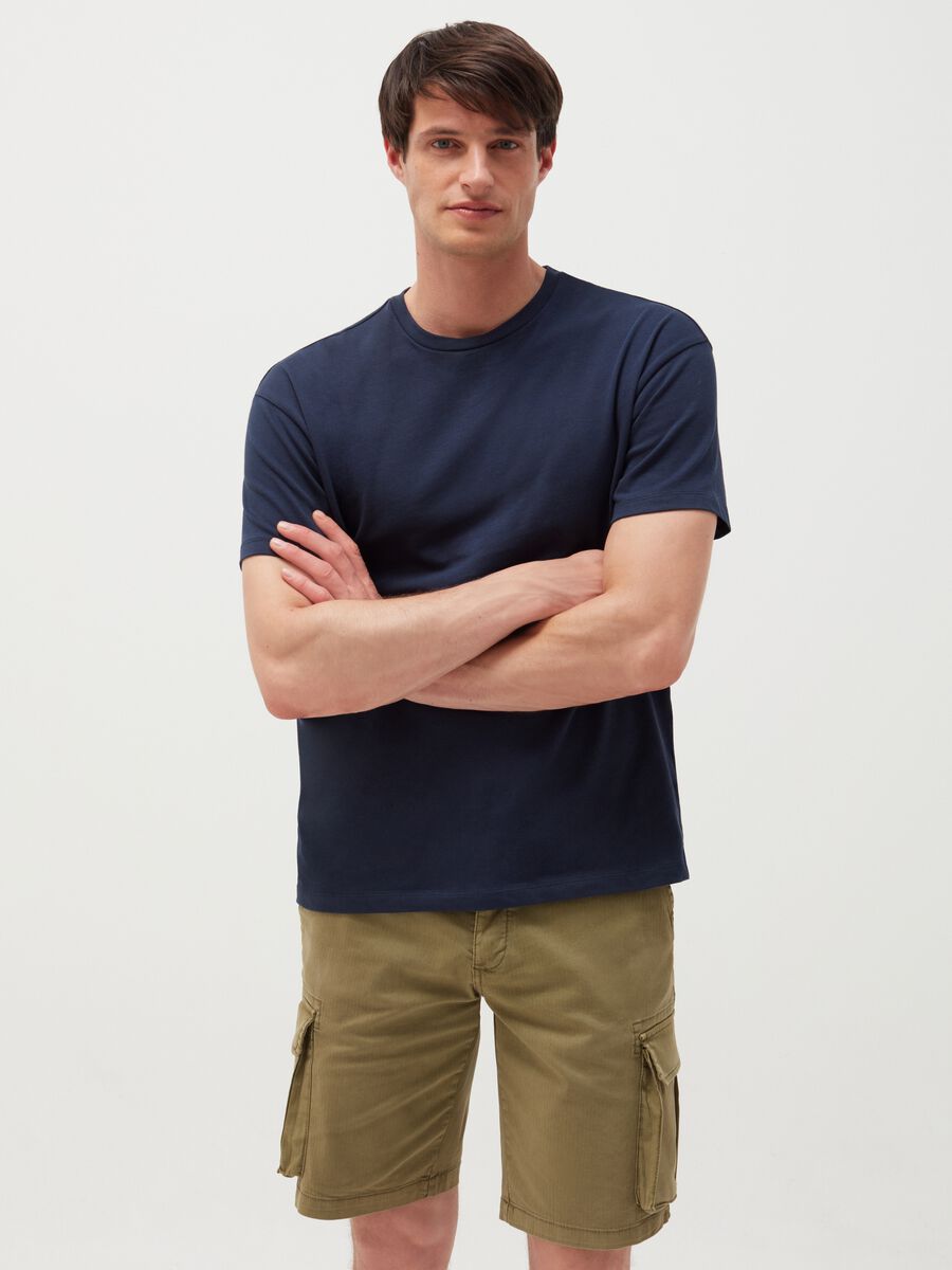 Stretch cotton cargo Bermuda shorts_0