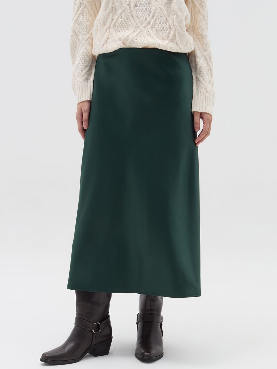 Midi skirt in satin_1