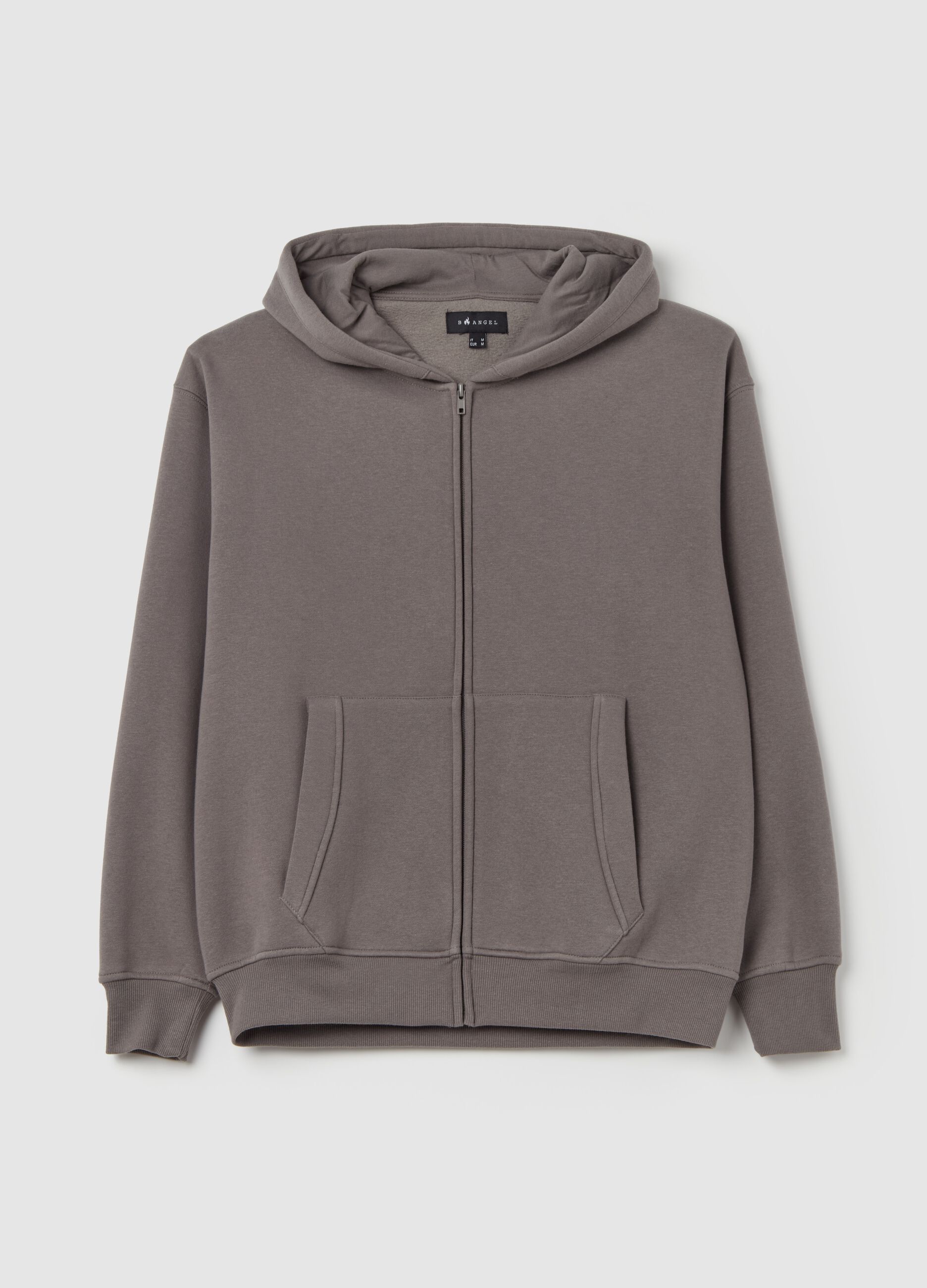 Full-zip in felpa con cappuccio