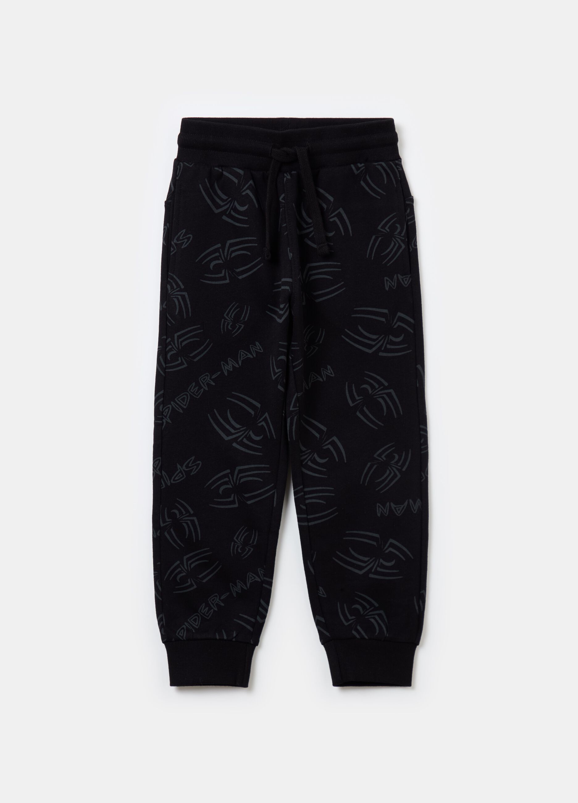 Joggers with Spider-Man print and drawstring