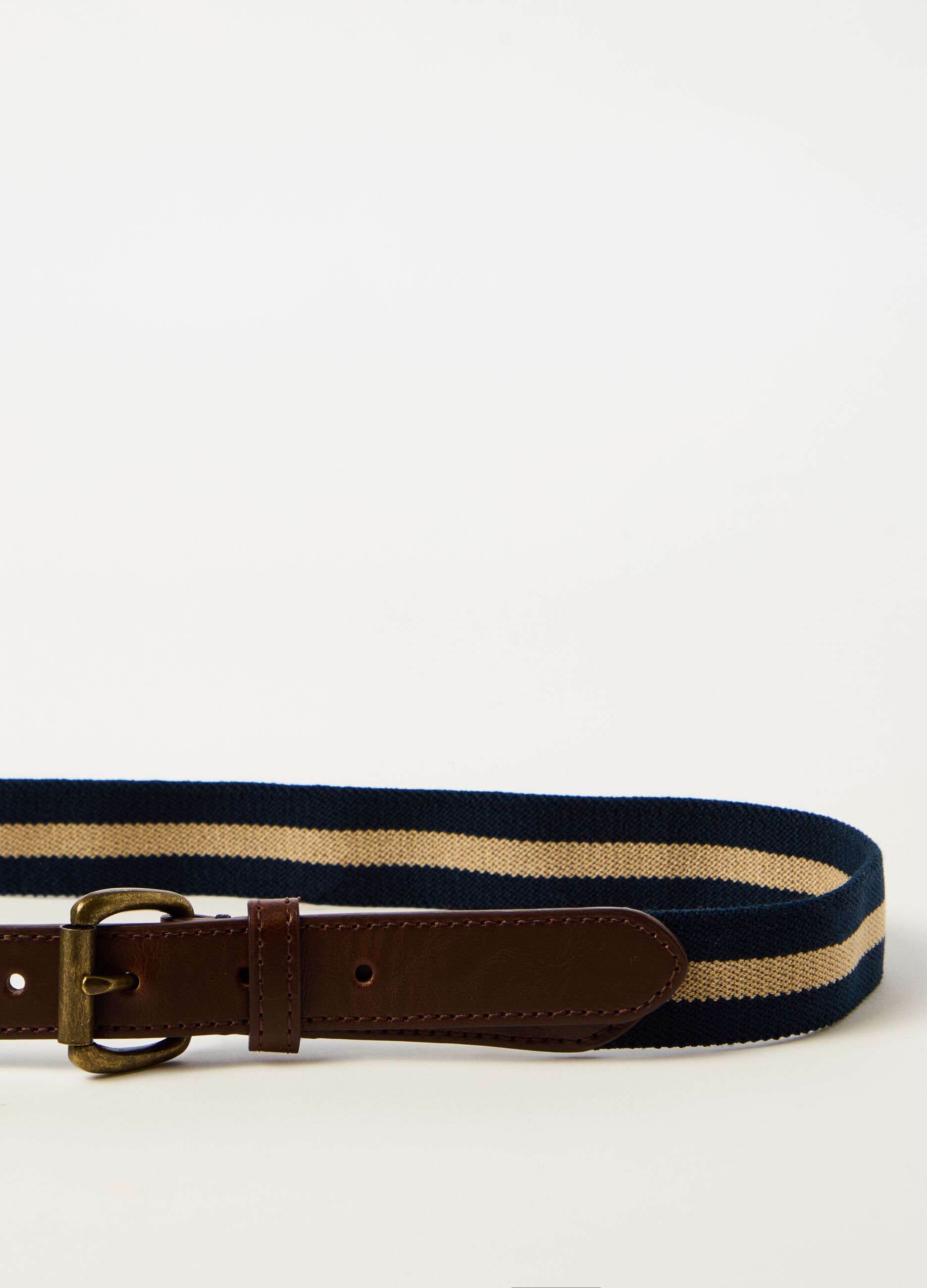 Two-tone striped belt