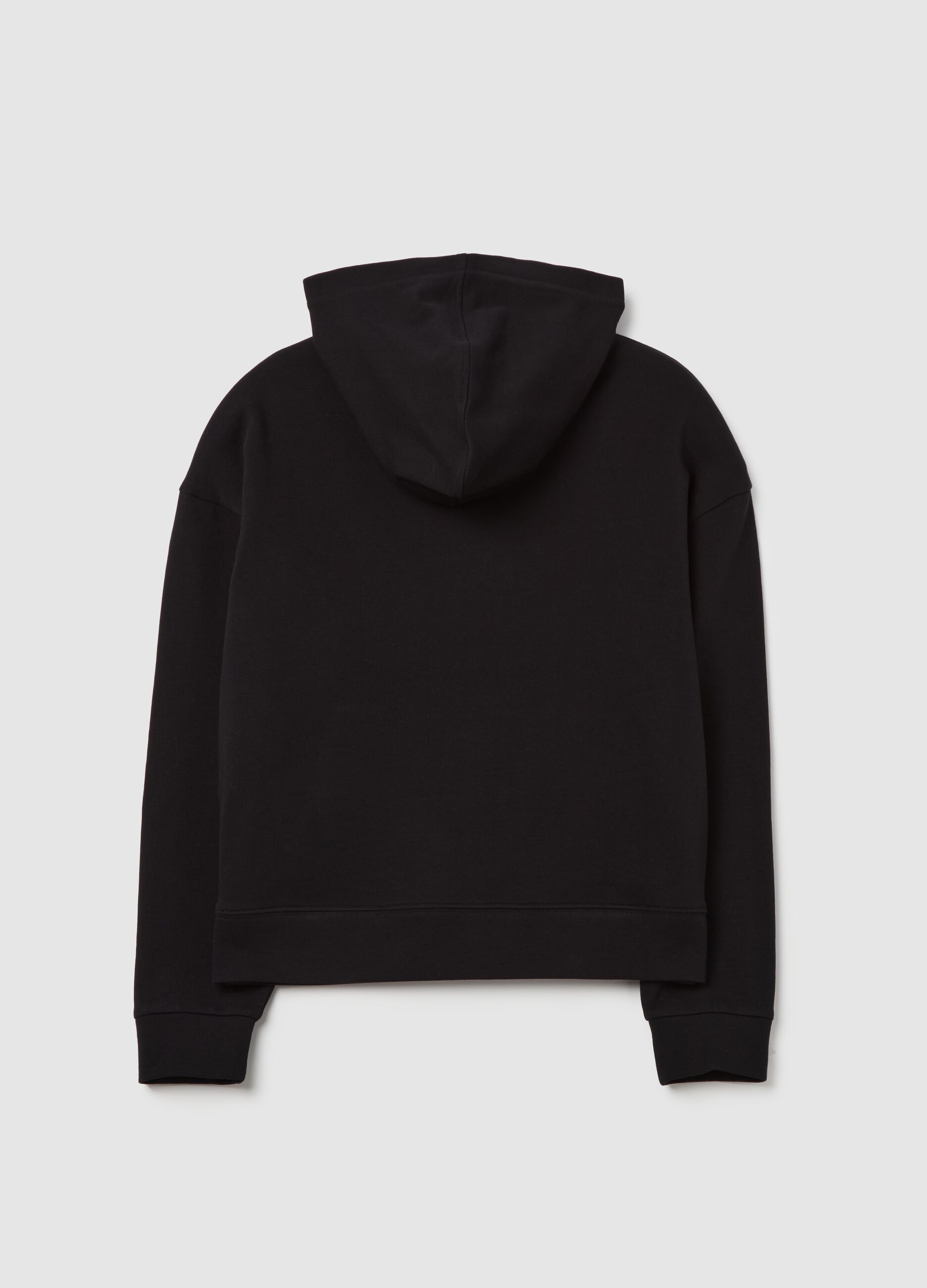 Cotton sweatshirt with hood and pocket