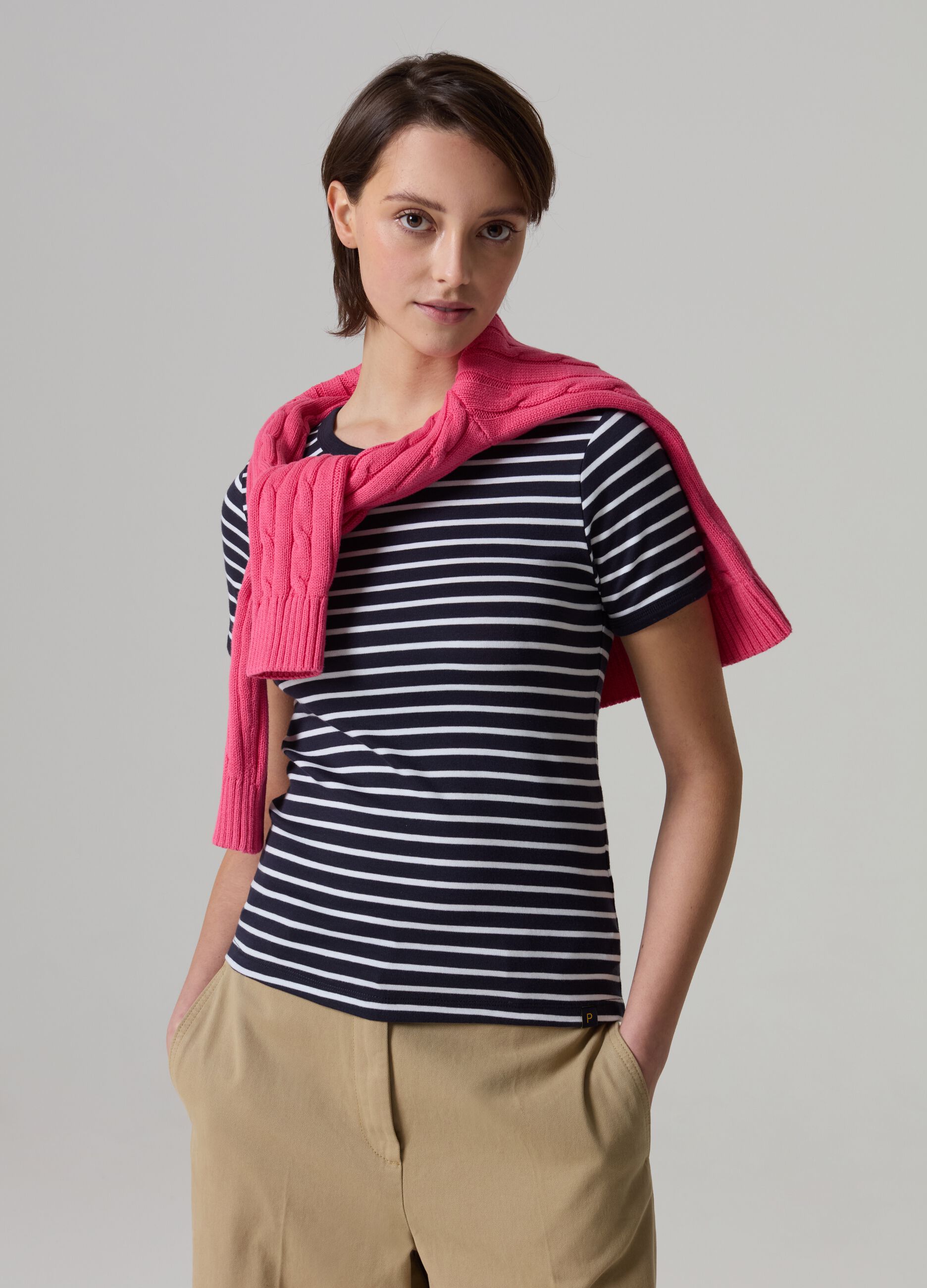 Ovs T-shirt a righe in cotone stretch