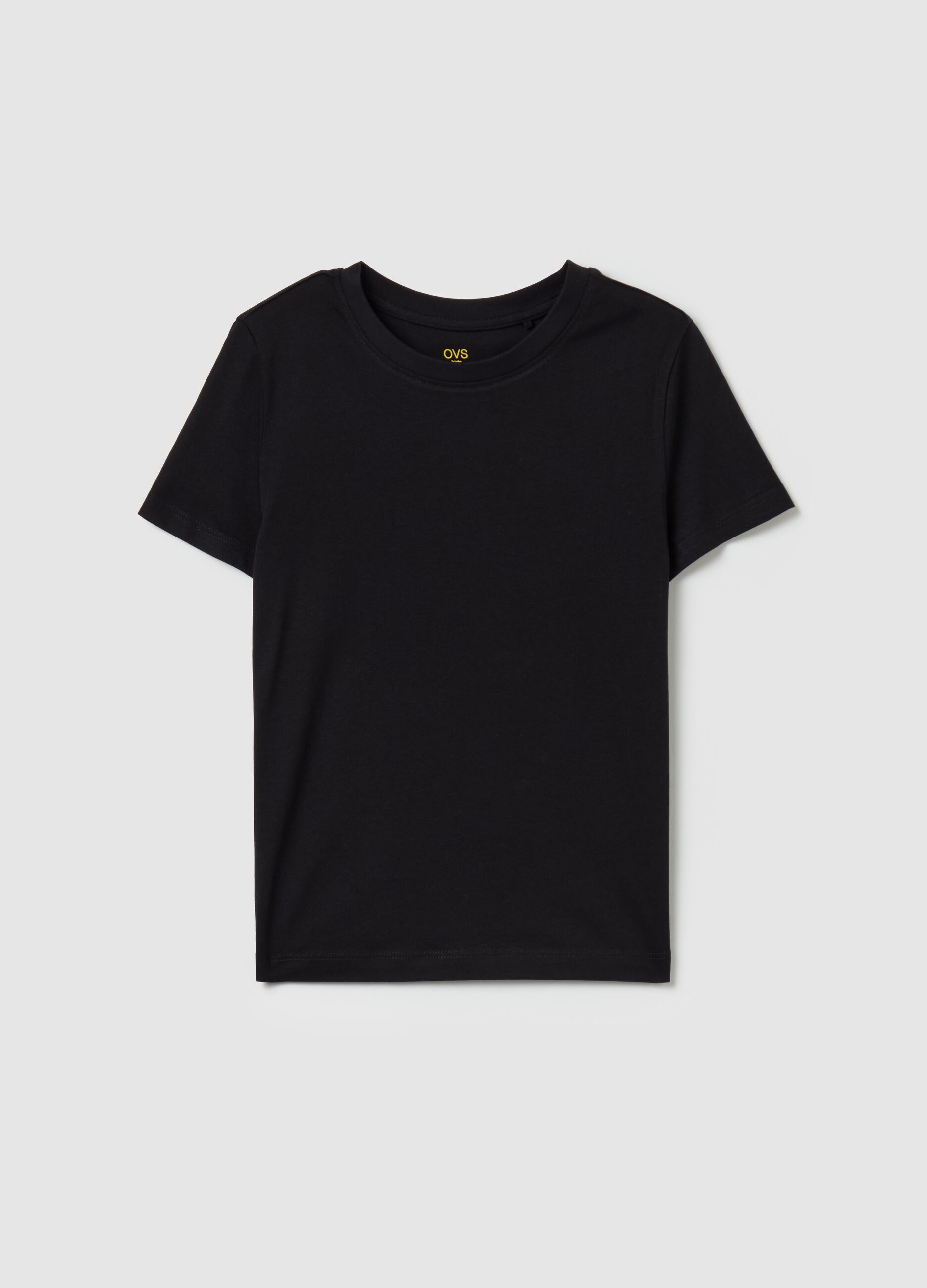 Solid colour T-shirt in organic cotton