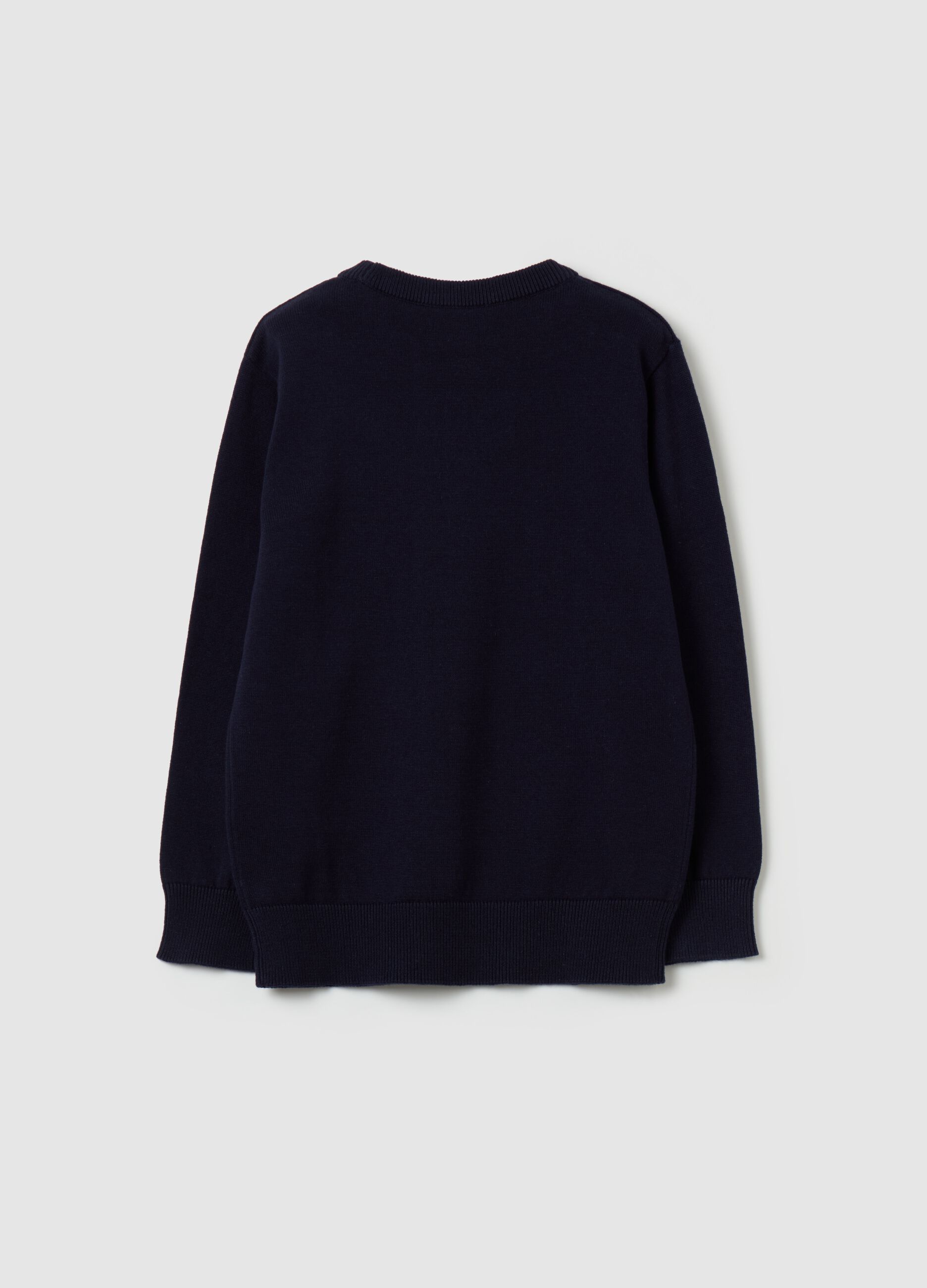 Cotton pullover with round neck