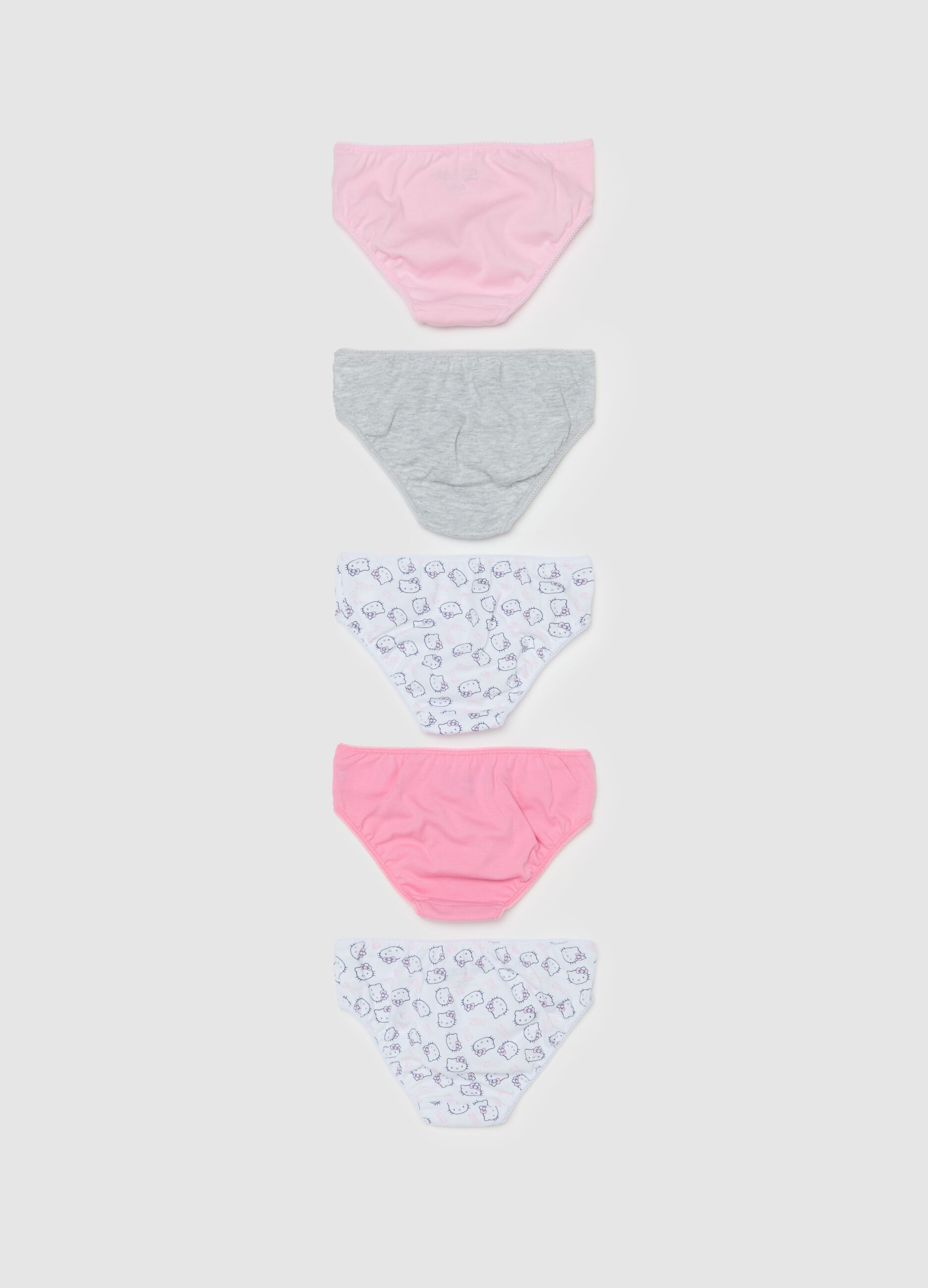 Five-pack organic cotton briefs with Hello Kitty print