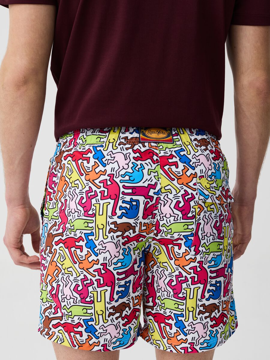 Swimming trunks with Keith Haring print_2