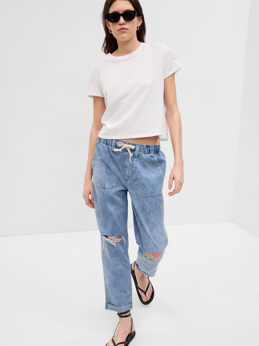 Easy-fit pull-on jeans with drawstring_1