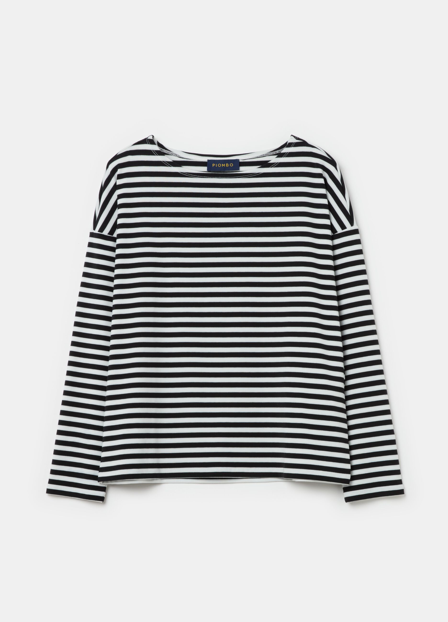 Long-sleeved striped T-shirt