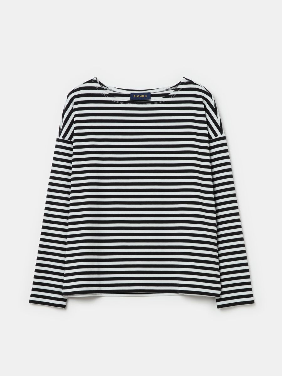 Long-sleeved striped T-shirt_0