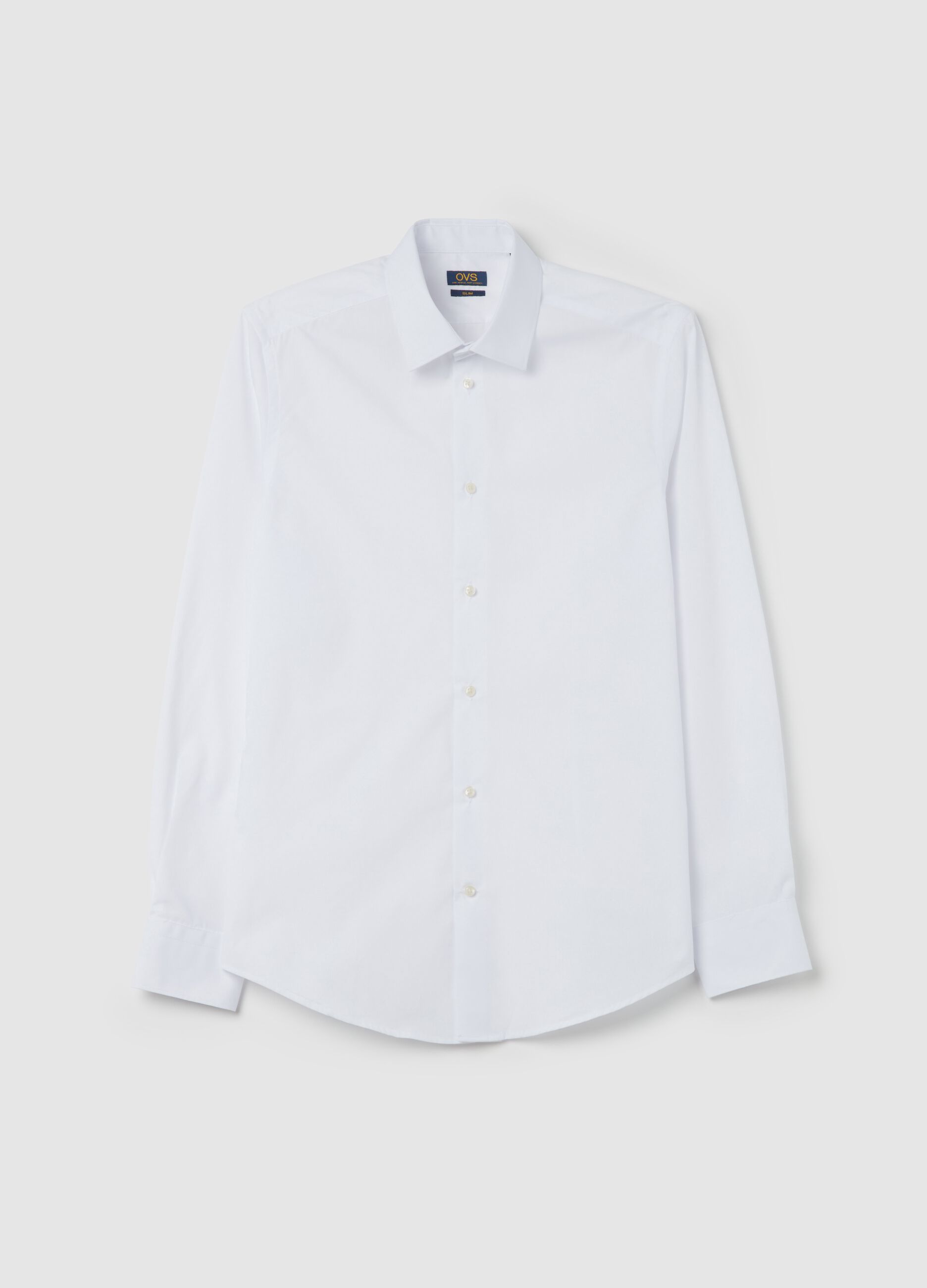 Slim-fit shirt with bluff collar