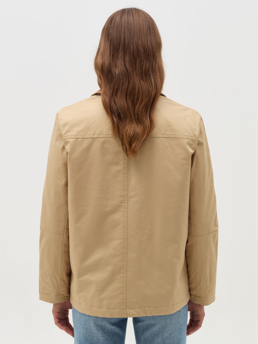 Short jacket with collar in corduroy_2